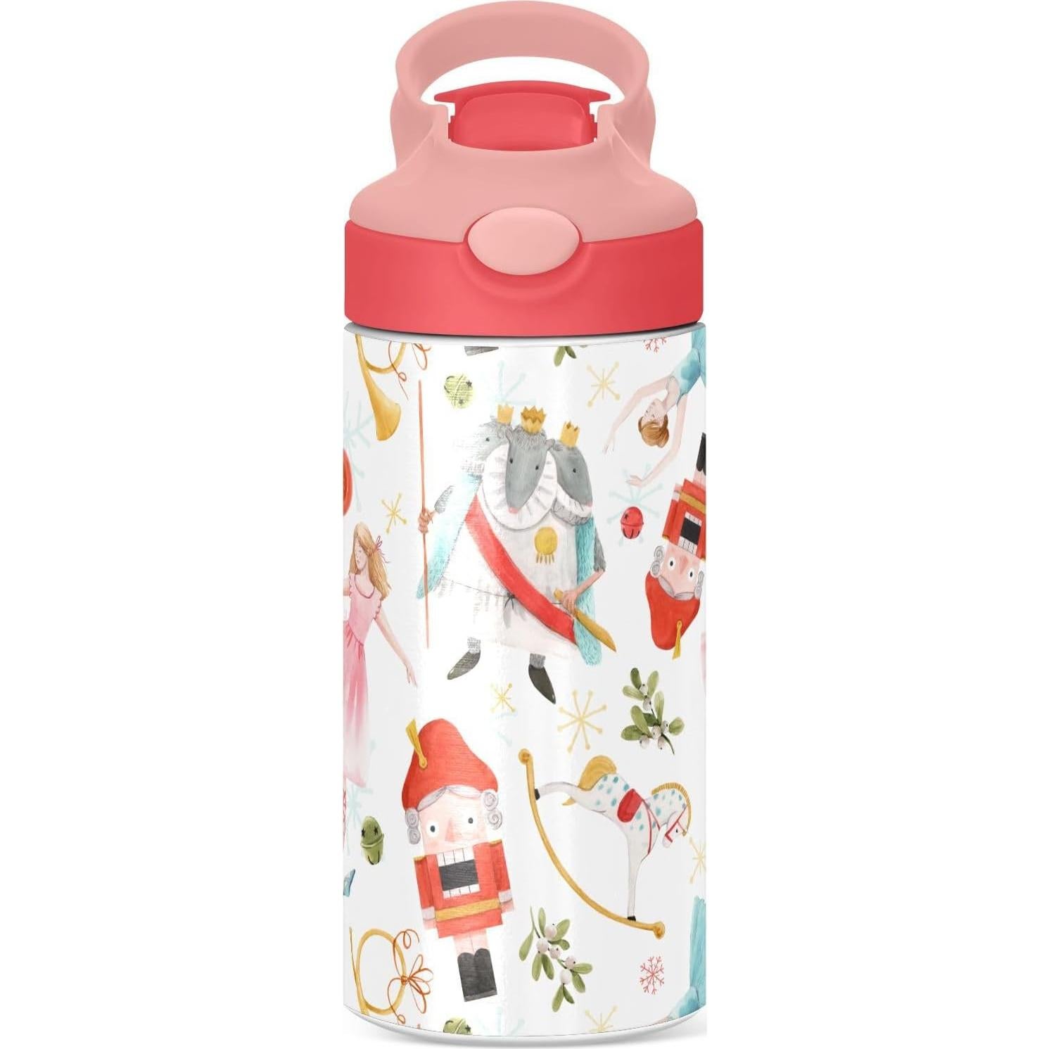 Botella de Agua Aislada Alaza 12 oz Muñeco de Nieve Rosa