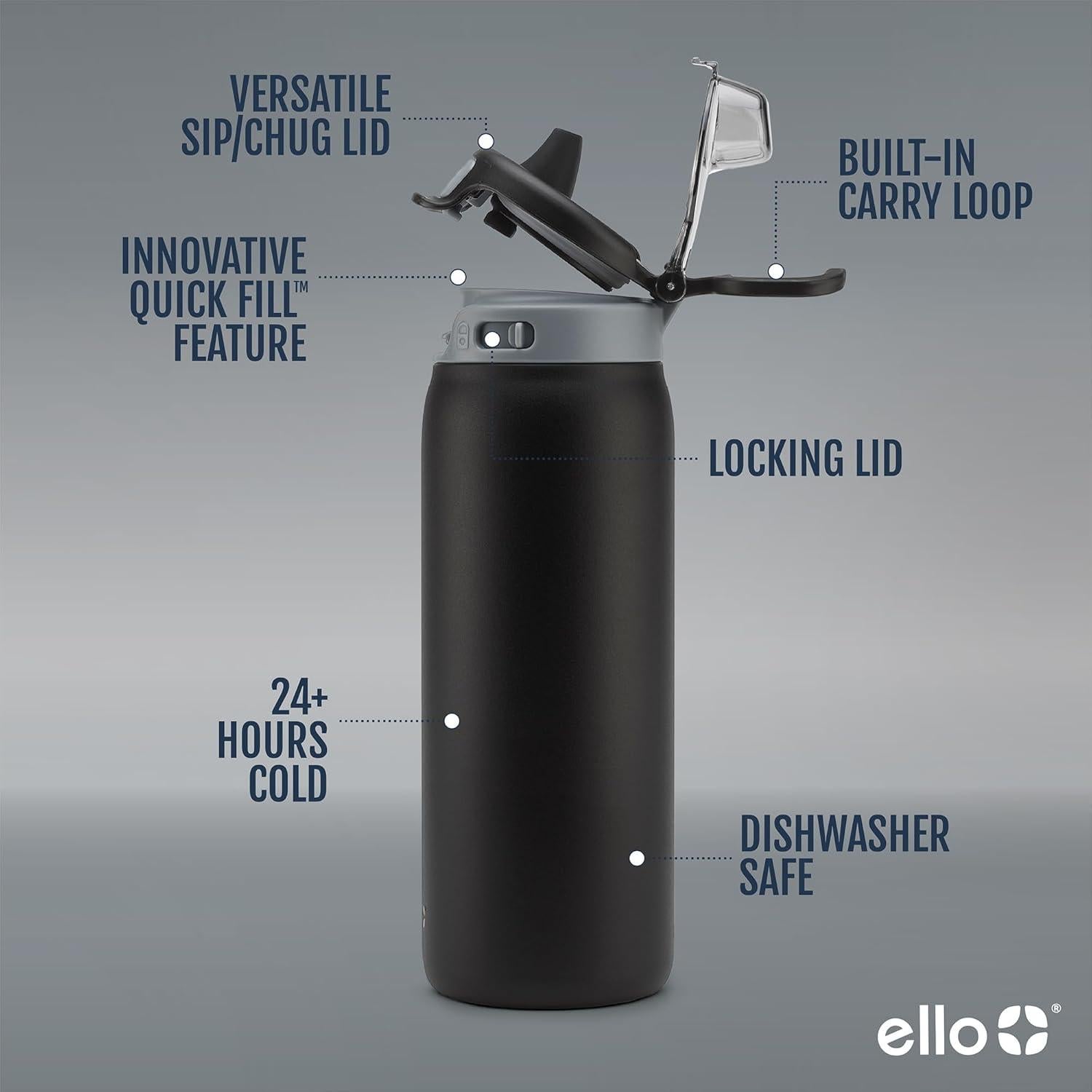 Botella de Agua Ello Kids Pop & Fill 532ml Acero Inoxidable