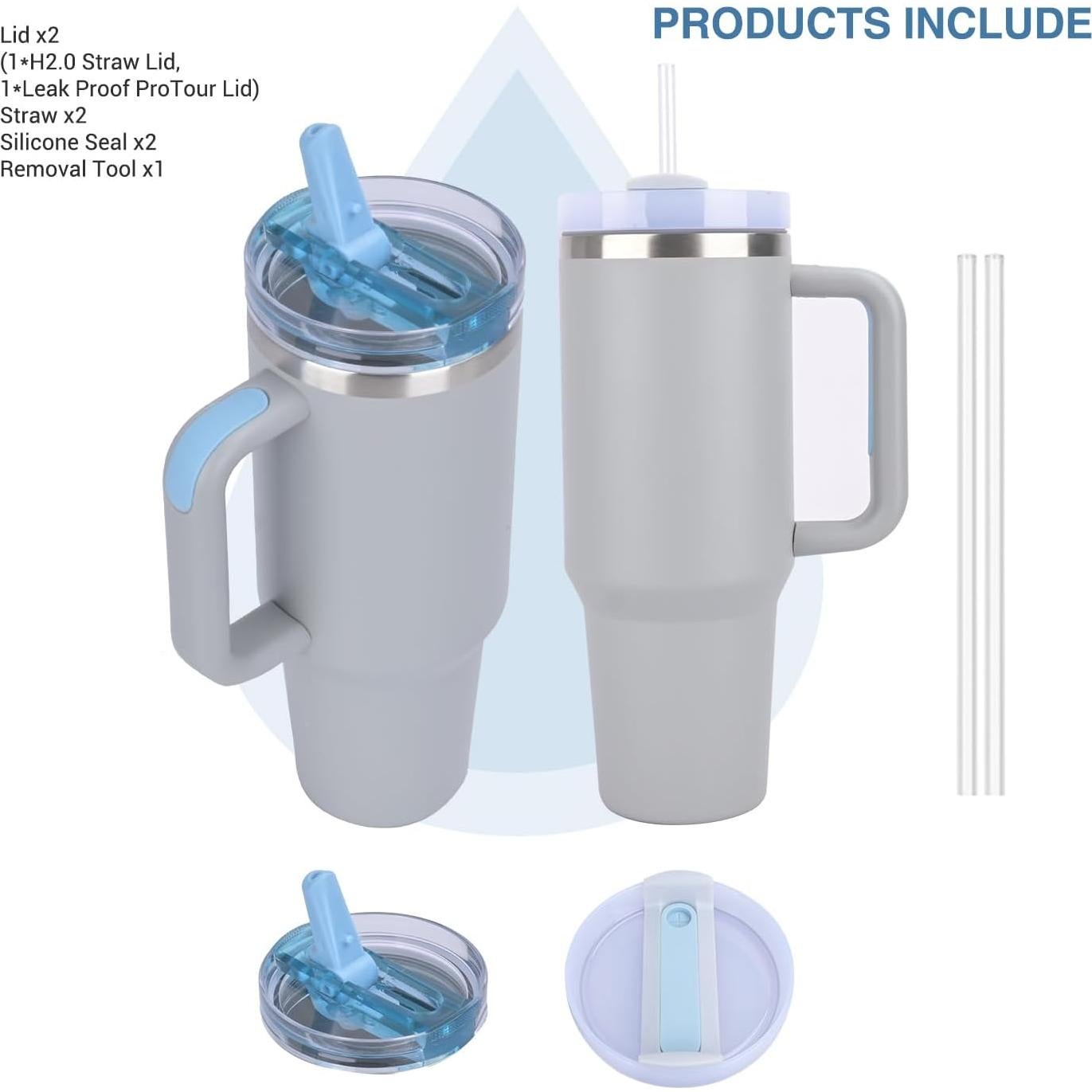 Vaso de Acero Inoxidable Chthen 40 oz Aislado a Prueba de Fugas