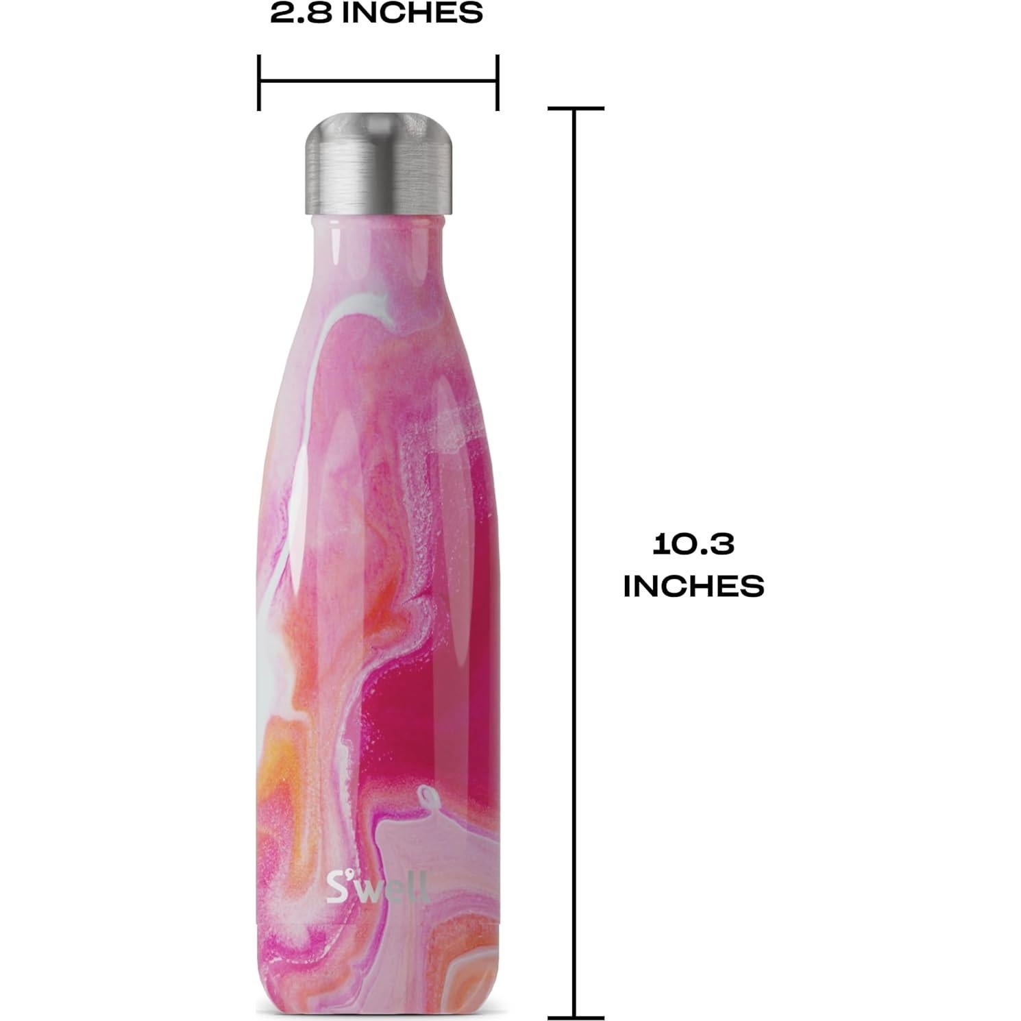 Botella de Agua S'well 0.5L Acero Inoxidable Ágata Rosa