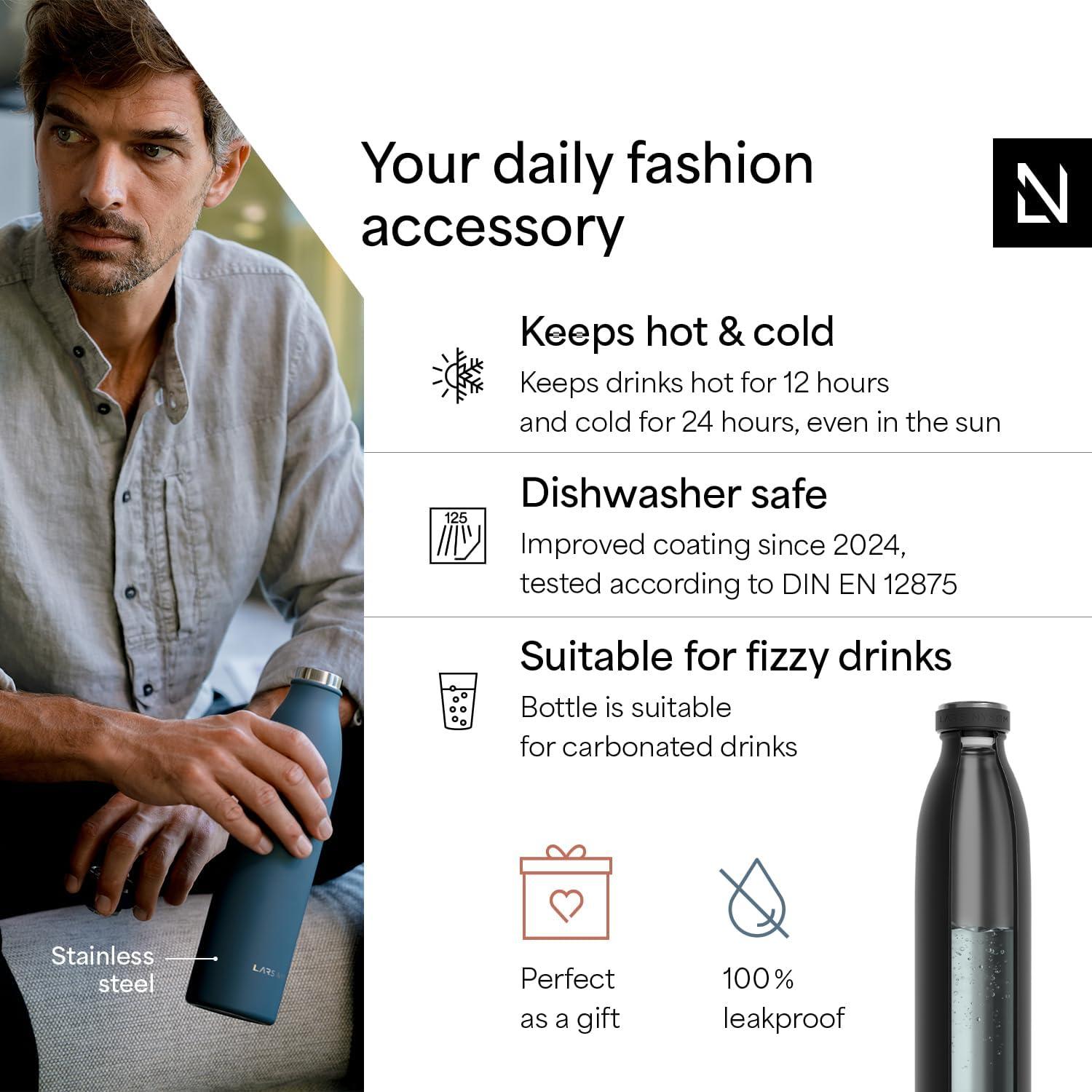 Botella de Agua Aislada LARS NYSØM REN 750 ml Acero Inoxidable