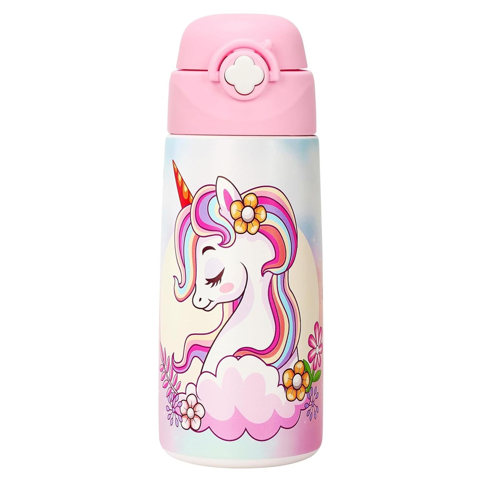 Botella de Agua Aislada Ntswasd Unicornio 0.47L Acero Inoxidable