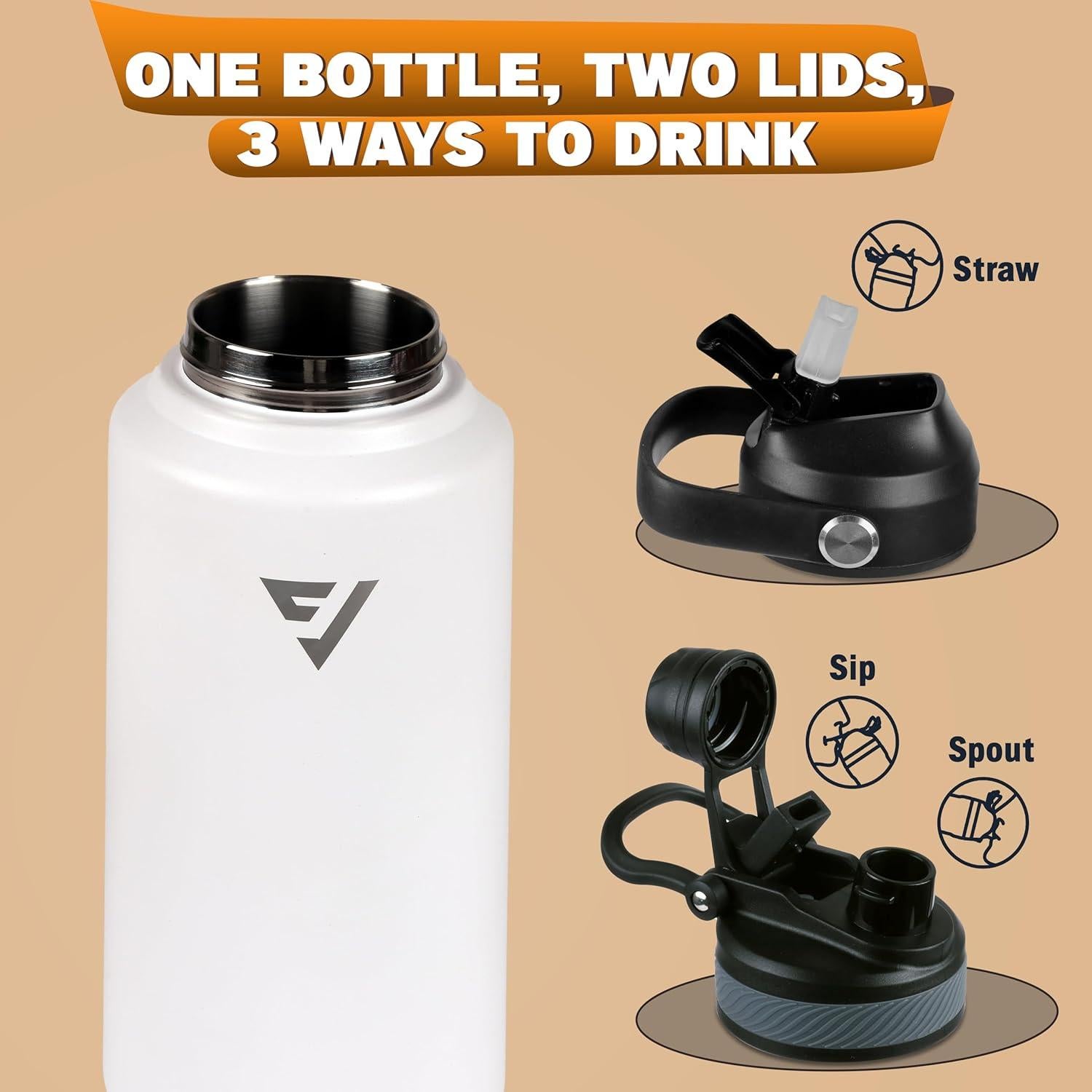 Botella de Agua Aislada Canvic DualSip 0.95L Acero Inoxidable