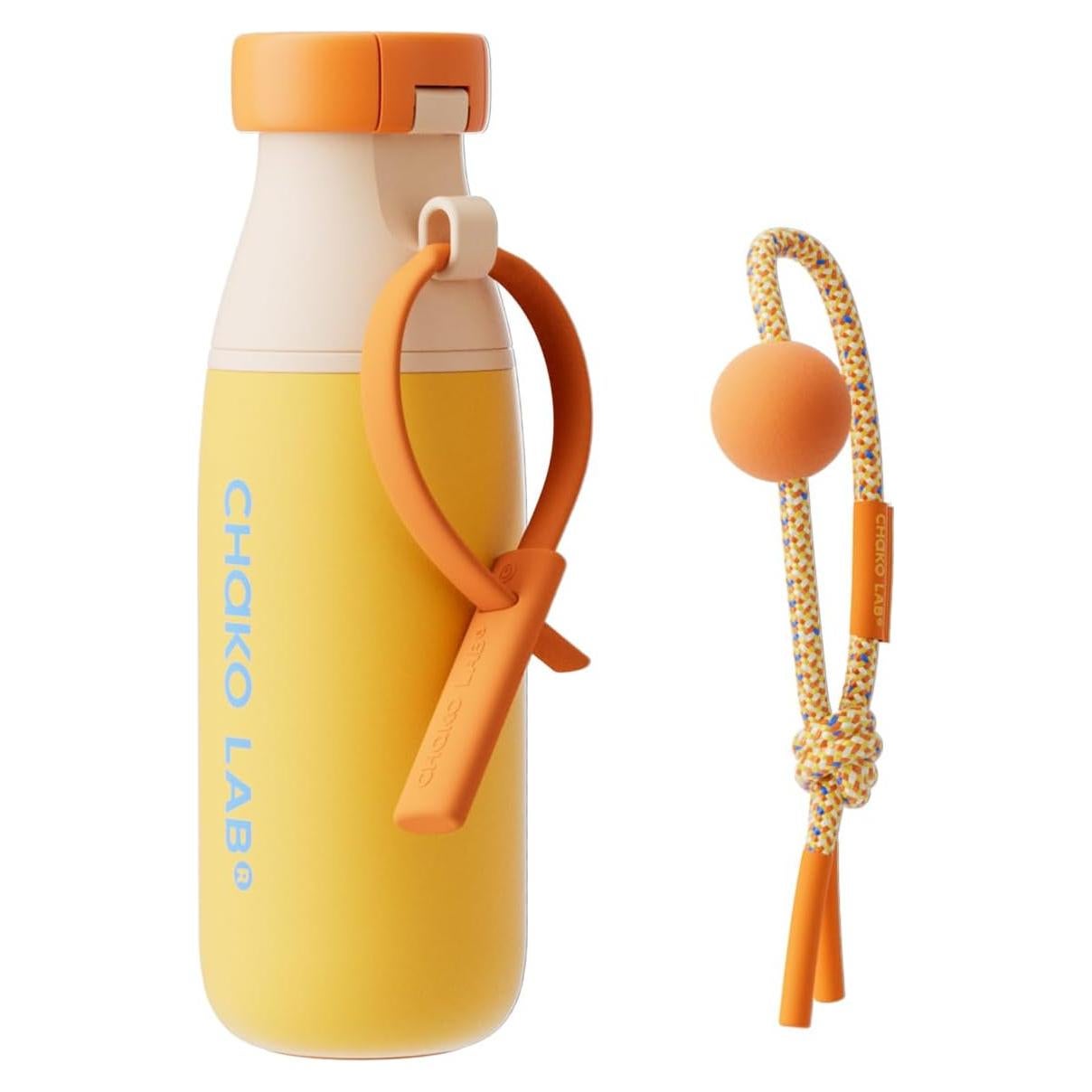 Botella de Agua Aislada CHAKO LAB 0.5L Acero Inoxidable Naranja