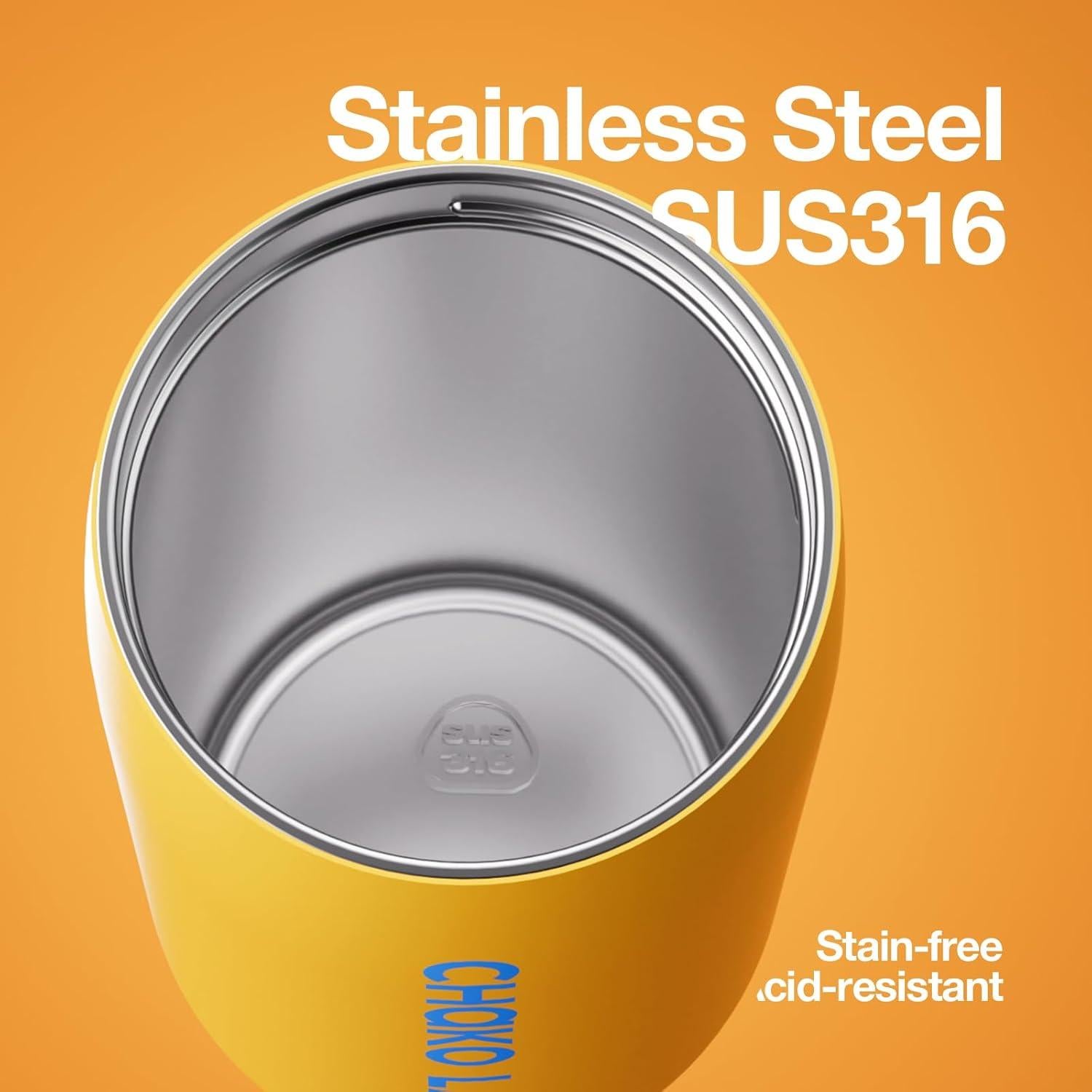 Botella de Agua Aislada CHAKO LAB 0.5L Acero Inoxidable Naranja