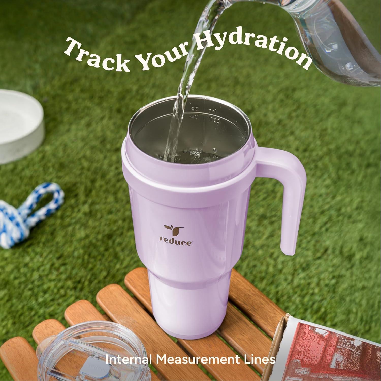 Taza Aislada REDUCE 40 oz con Asa y Popote Reutilizable