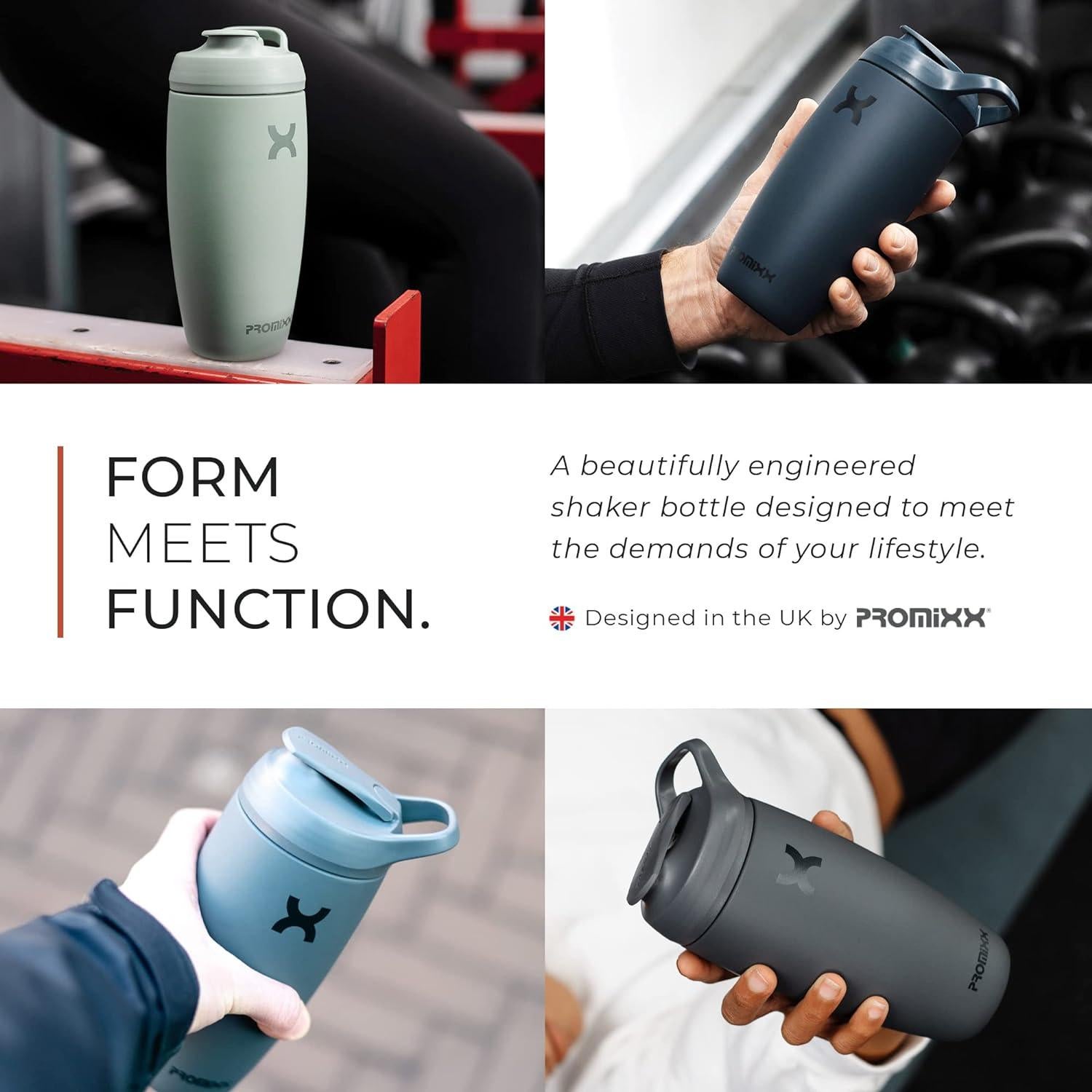 Botella Mezcladora Aislada Promixx Pursuit 550ml Coral