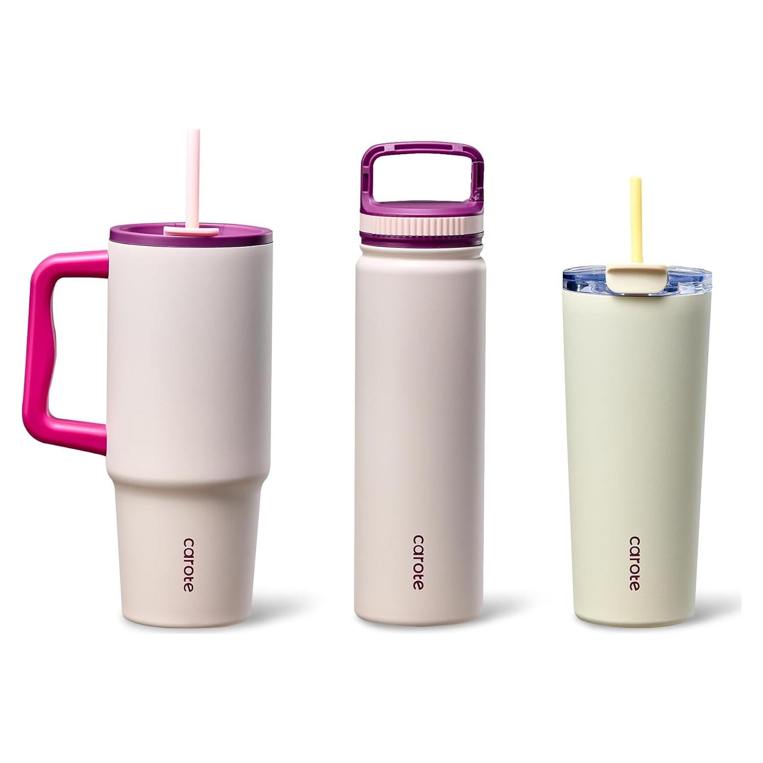 Juego de 3 Botellas de Agua Aisladas CAROTE 1.01L y 0.71L