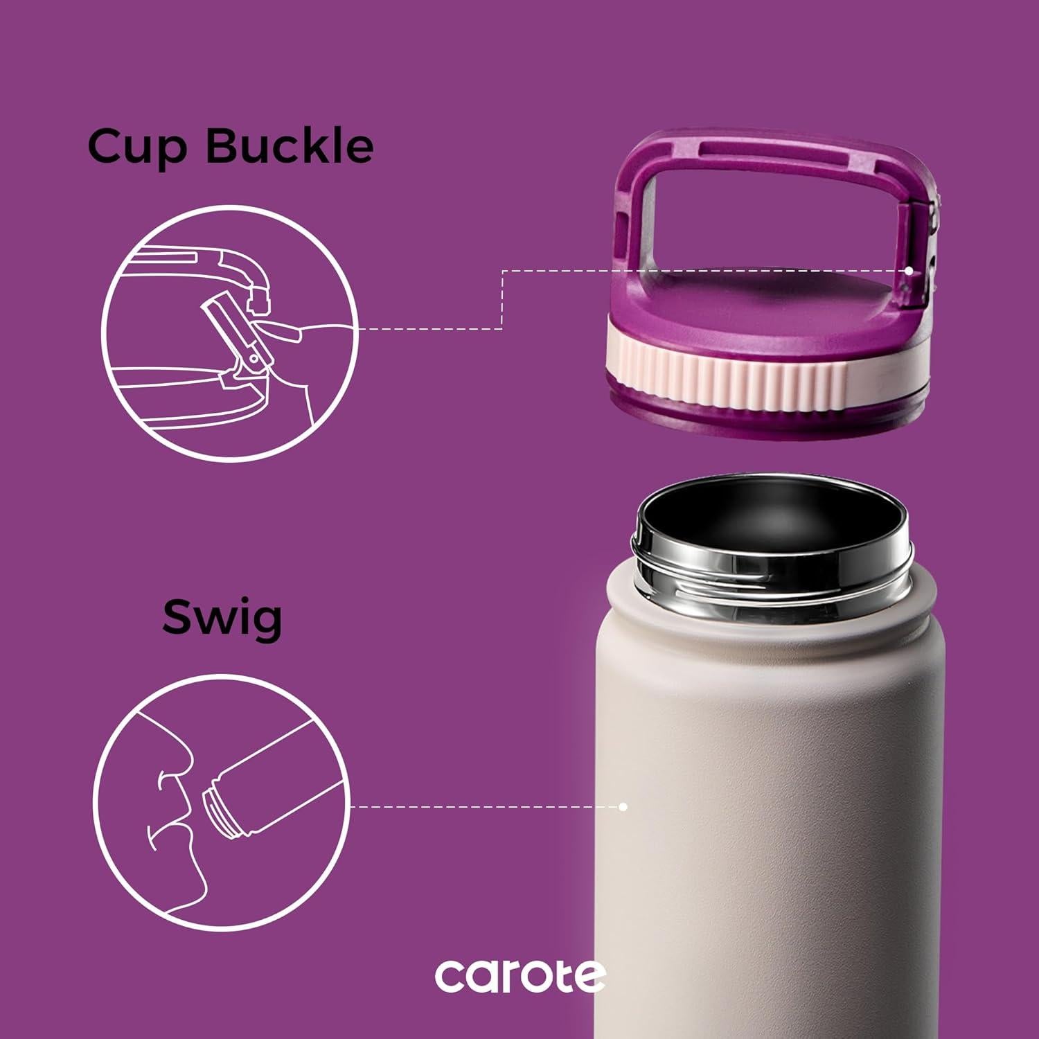 Juego de 3 Botellas de Agua Aisladas CAROTE 1.01L y 0.71L