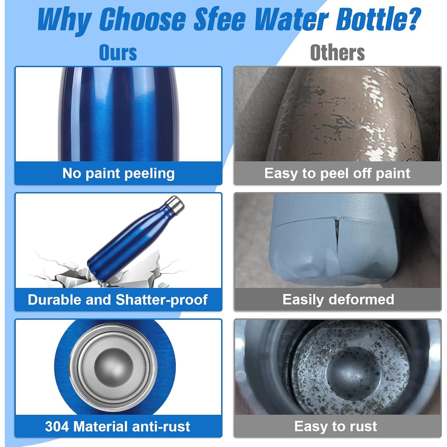 Botella de Agua Aislada Sfee 500 ml Acero Inoxidable Azul