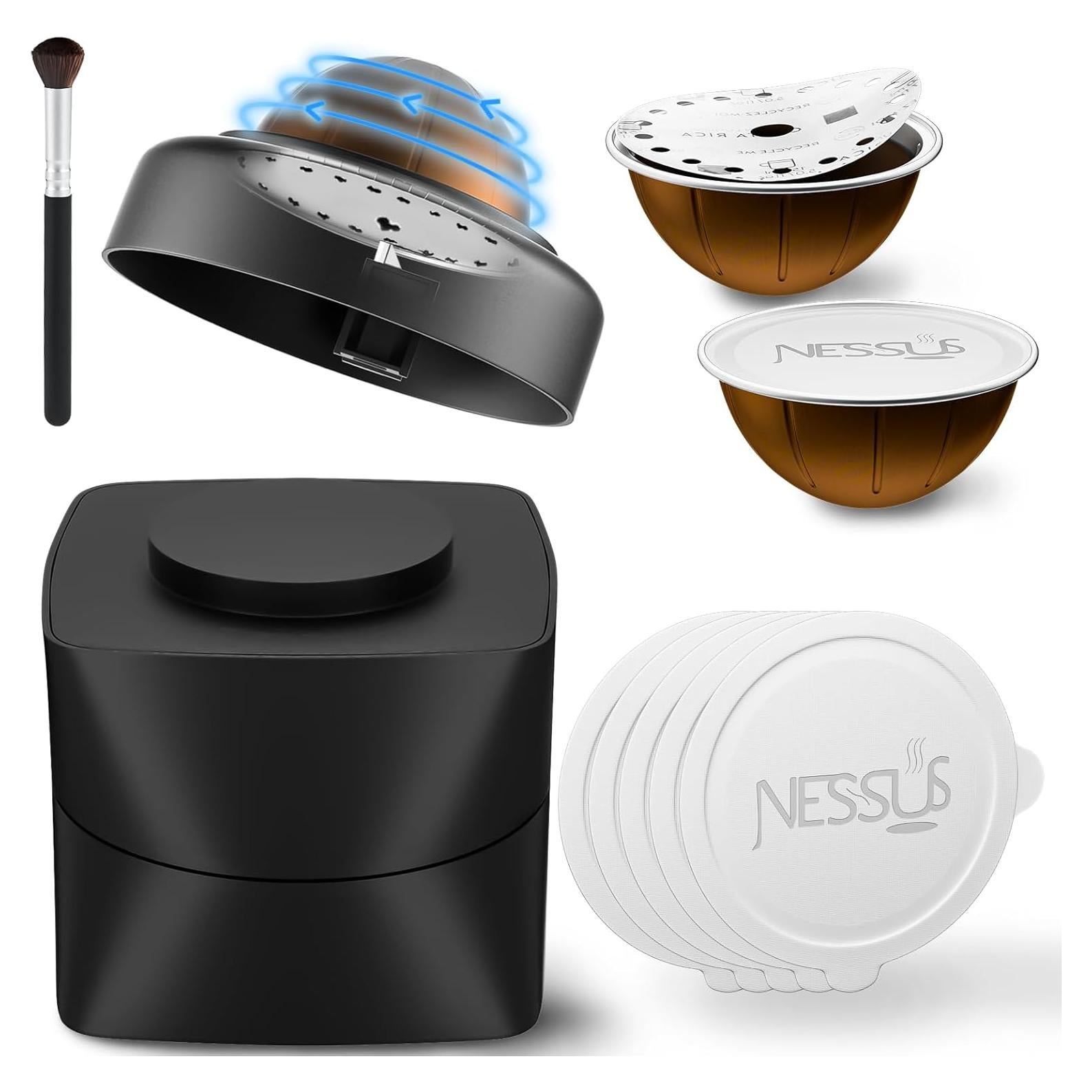 Kit de Recarga NESSUS para Cápsulas Reutilizables Vertuo - 100 Tapas de Aluminio