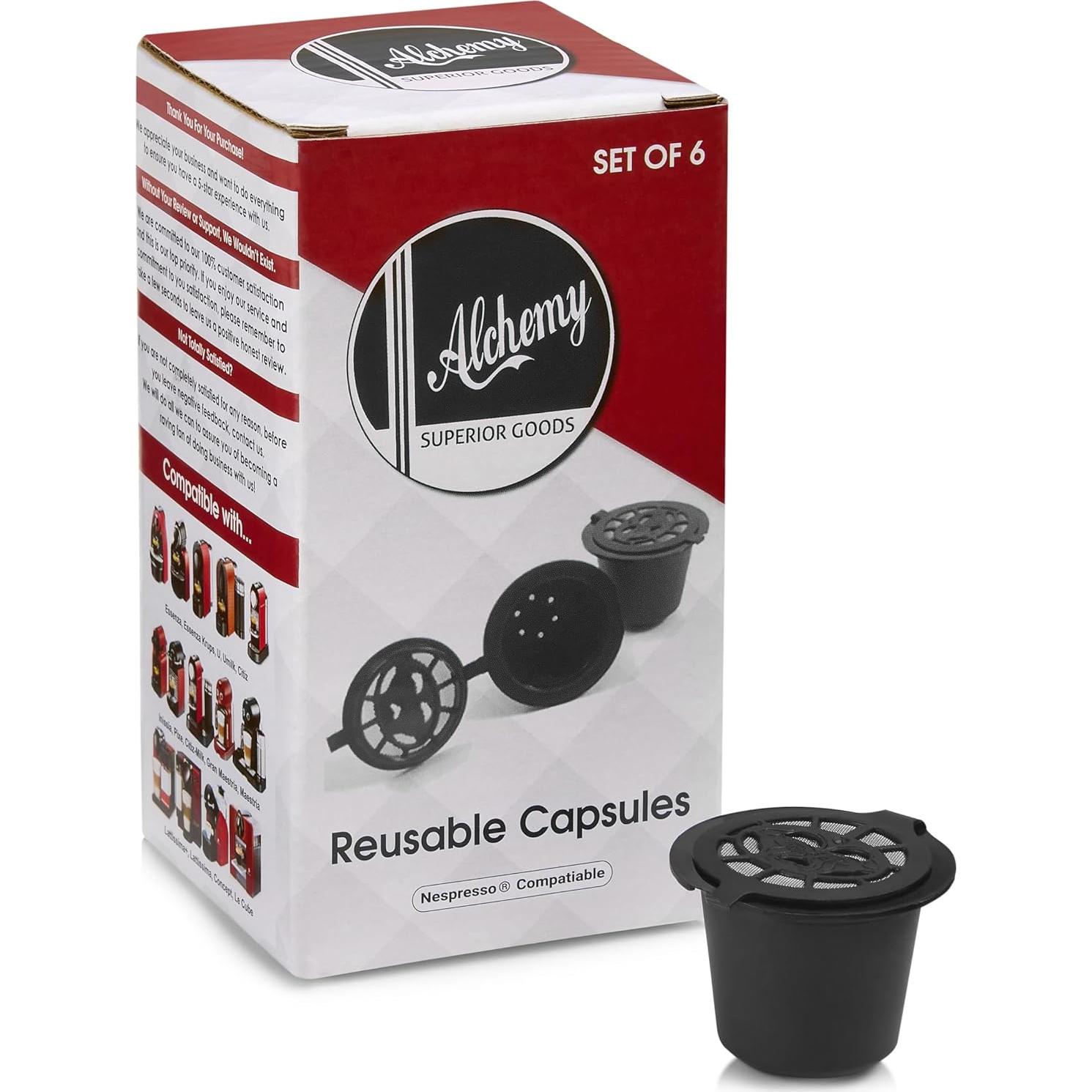 Cápsulas Reutilizables Nespresso Alchemy - Paquete de 6 Unidades