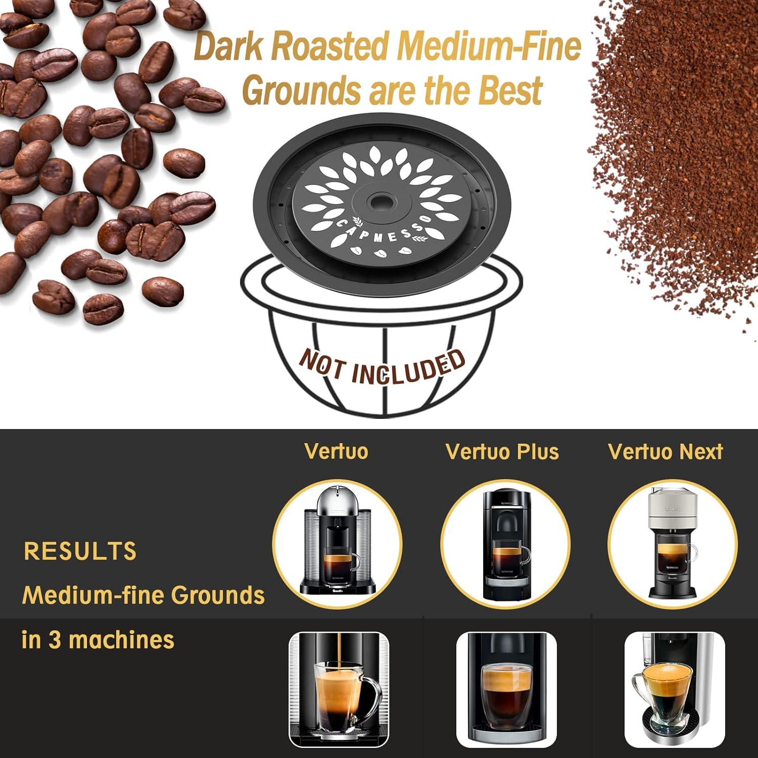 CAPMESSO Tapas Reutilizables de Silicona para Cápsulas Nespresso Vertuo - 3 Piezas