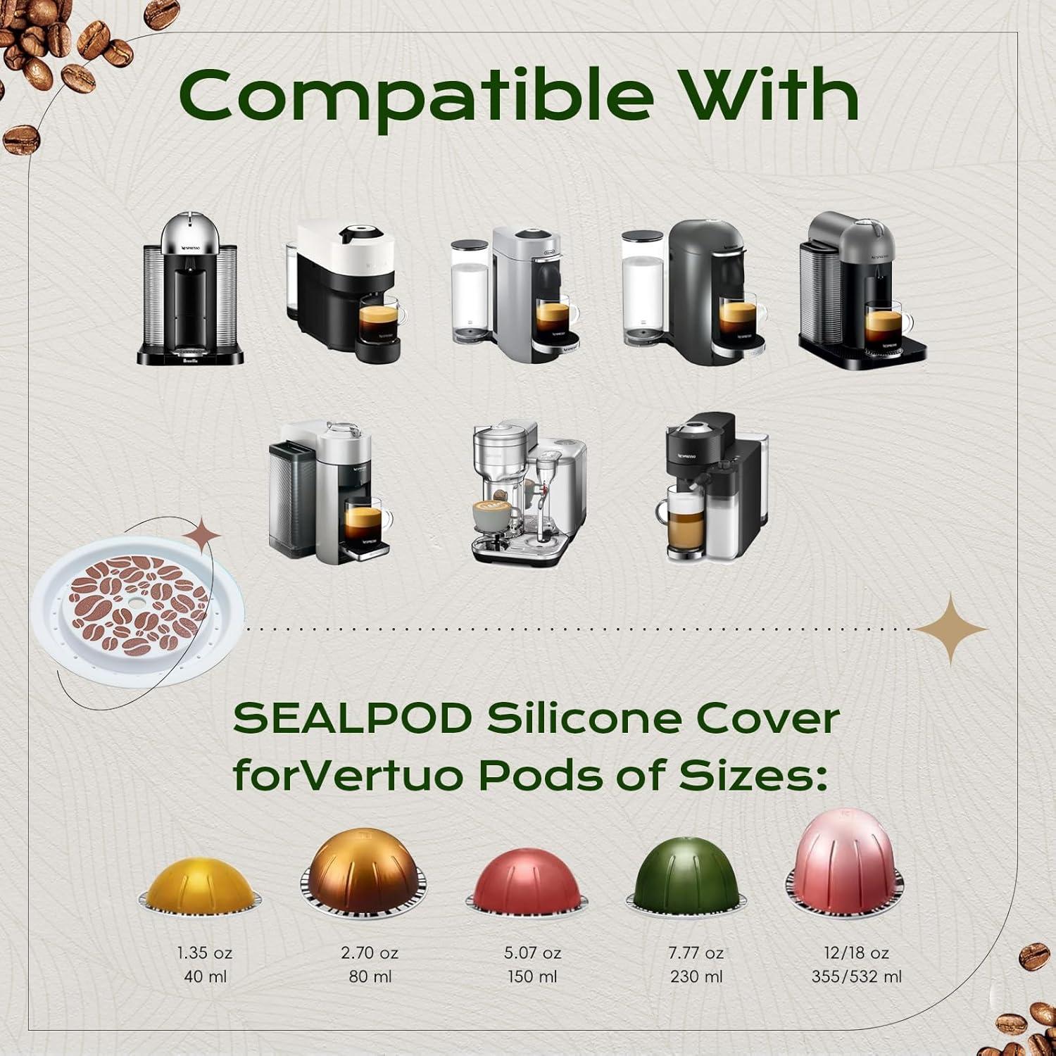 Tapa Reutilizable para Cápsulas Nespresso Vertuo SWEETDEER - 4 Pcs Silicona