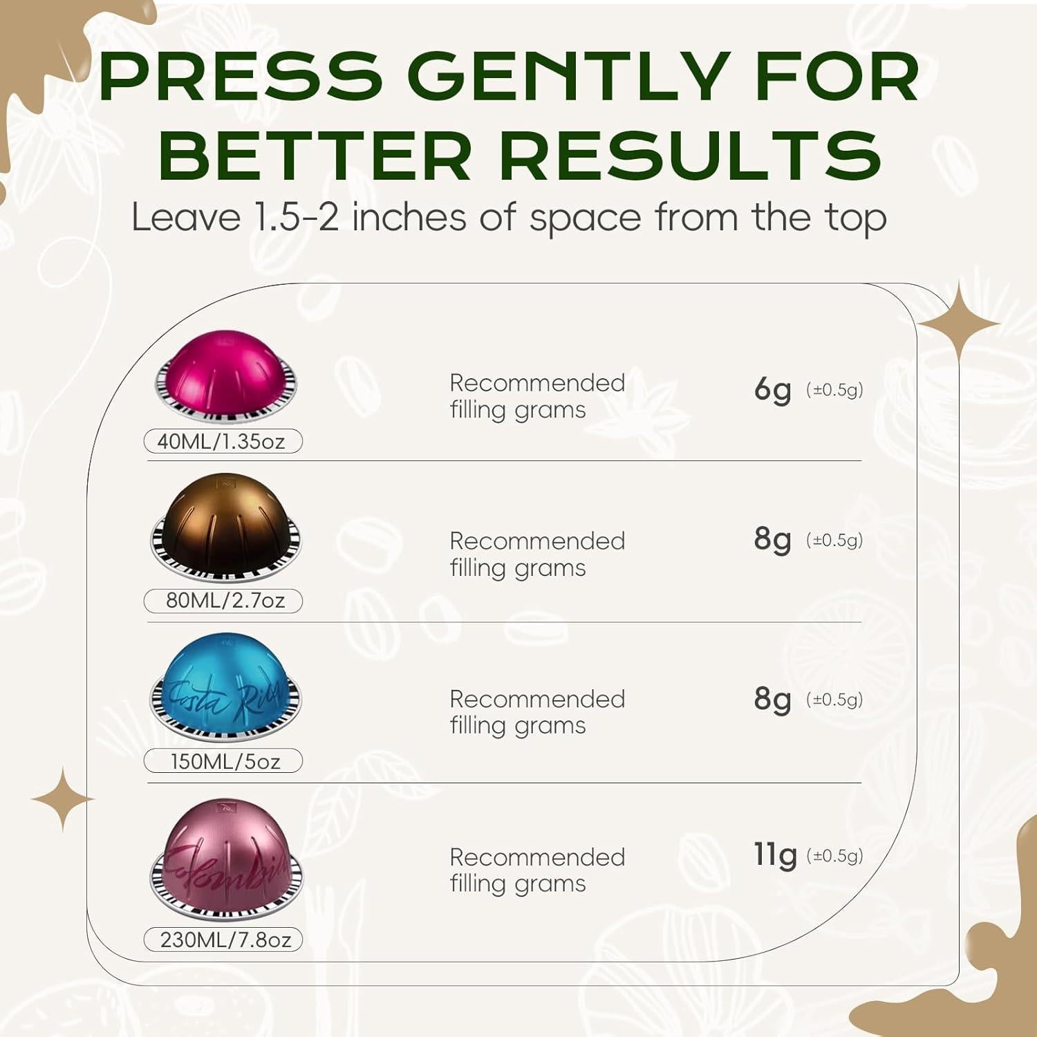 Tapa Reutilizable para Cápsulas Nespresso Vertuo SWEETDEER - 4 Pcs Silicona