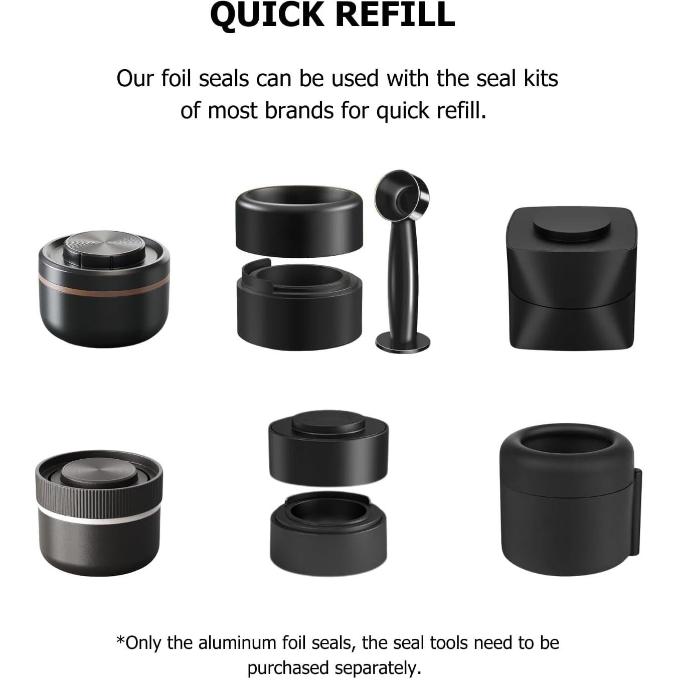 Tapas de Sellado de Aluminio Fanativita para Cápsulas Nespresso Vertuo - 100 Piezas