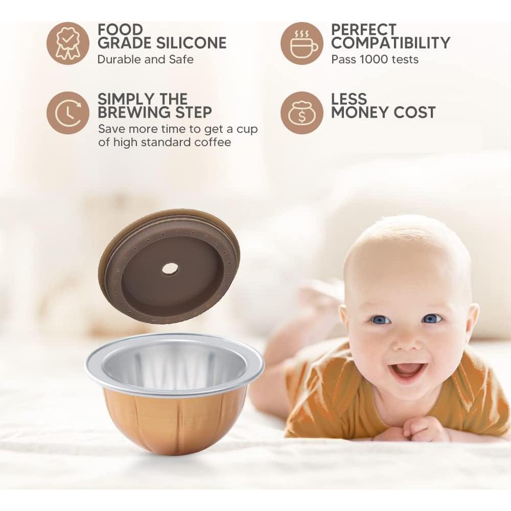 Tapa y cápsulas reutilizables Nespresso Vertuo BENFUCHEN 80/150/230ml