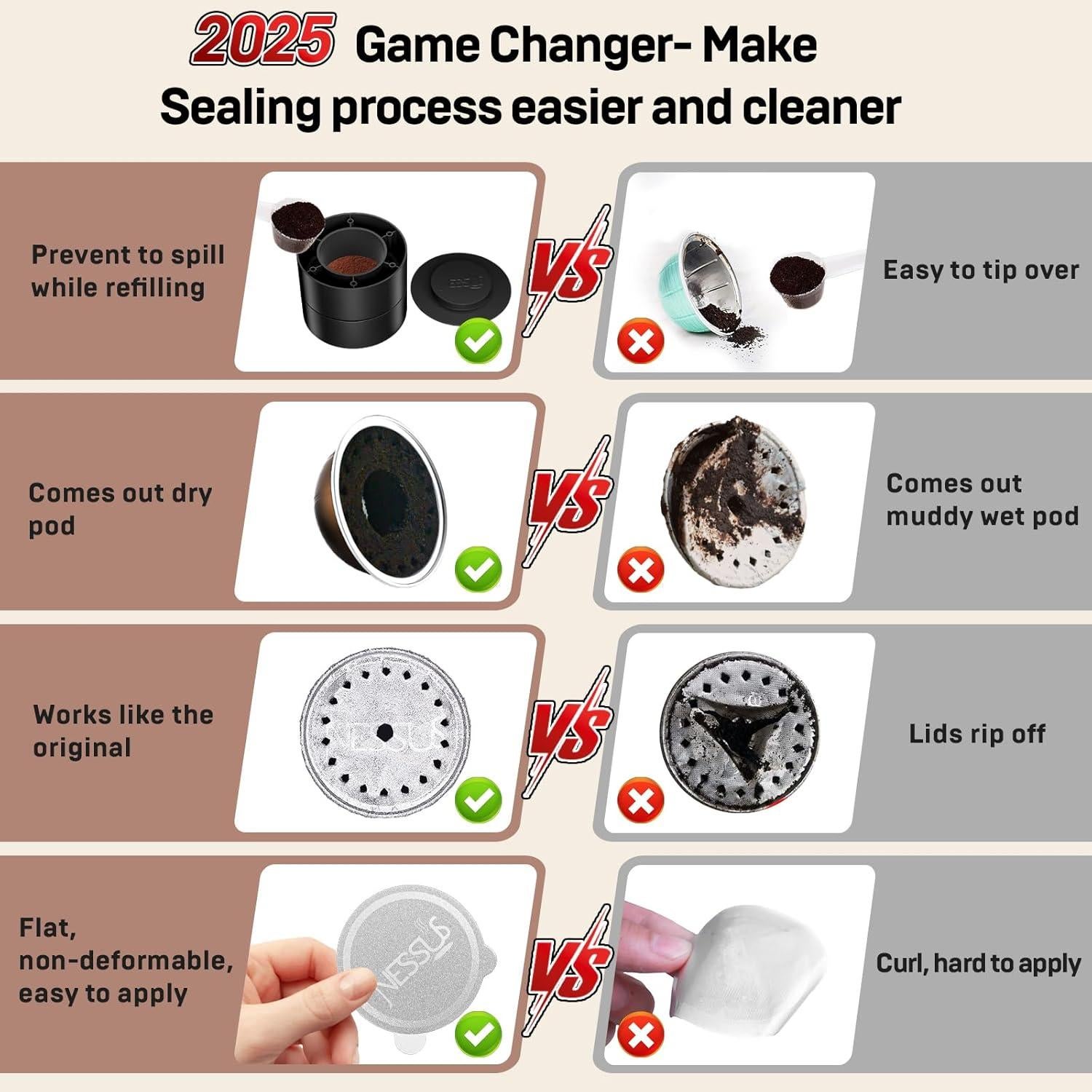 Kit de Cápsulas Reutilizables NESSUS para Nespresso Vertuo