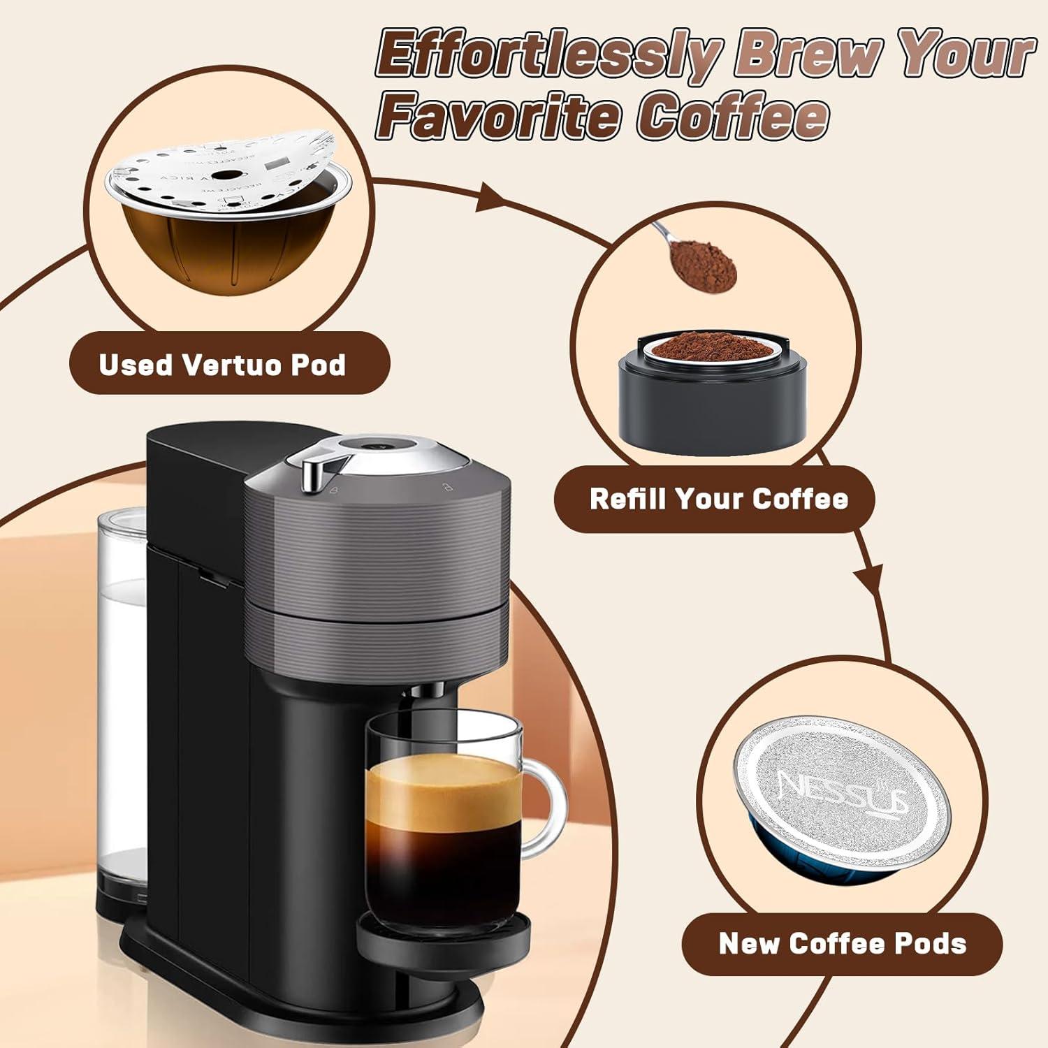 Kit de Cápsulas Reutilizables NESSUS para Nespresso Vertuo