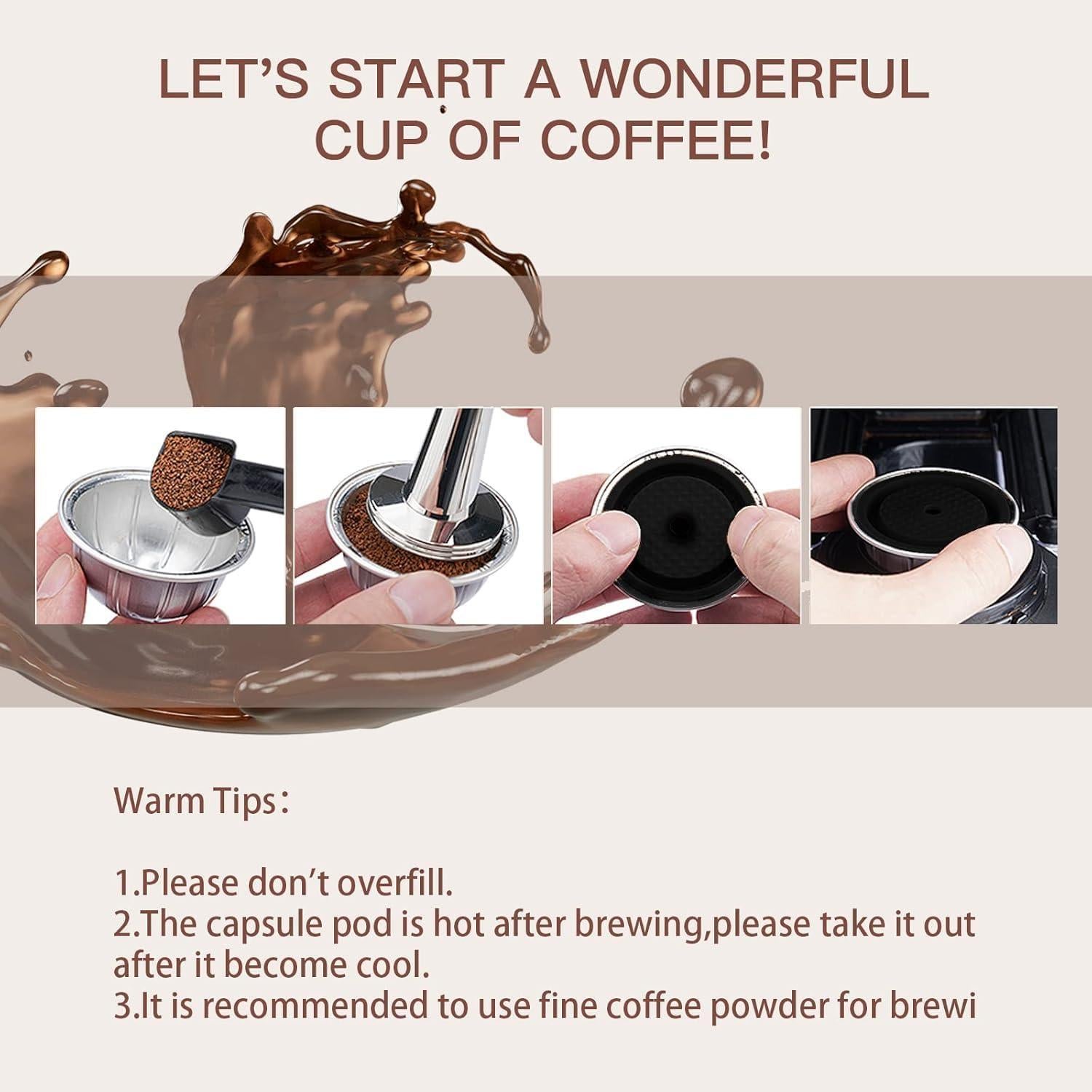 Reusable Coffee Capsule Lids for Original Nespresso Pods Vertuoline, Food Grade Silicone Caps for Any Sizes of Reusable Nespresso Refillable Capsule with Scoop and Brush (Black)