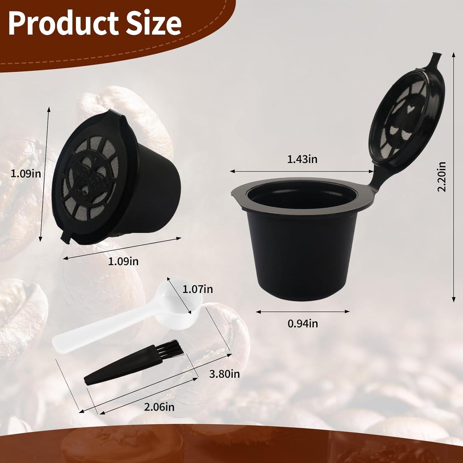 Cápsulas de Espresso Reutilizables ChangTa - 6 Unidades para Nespresso