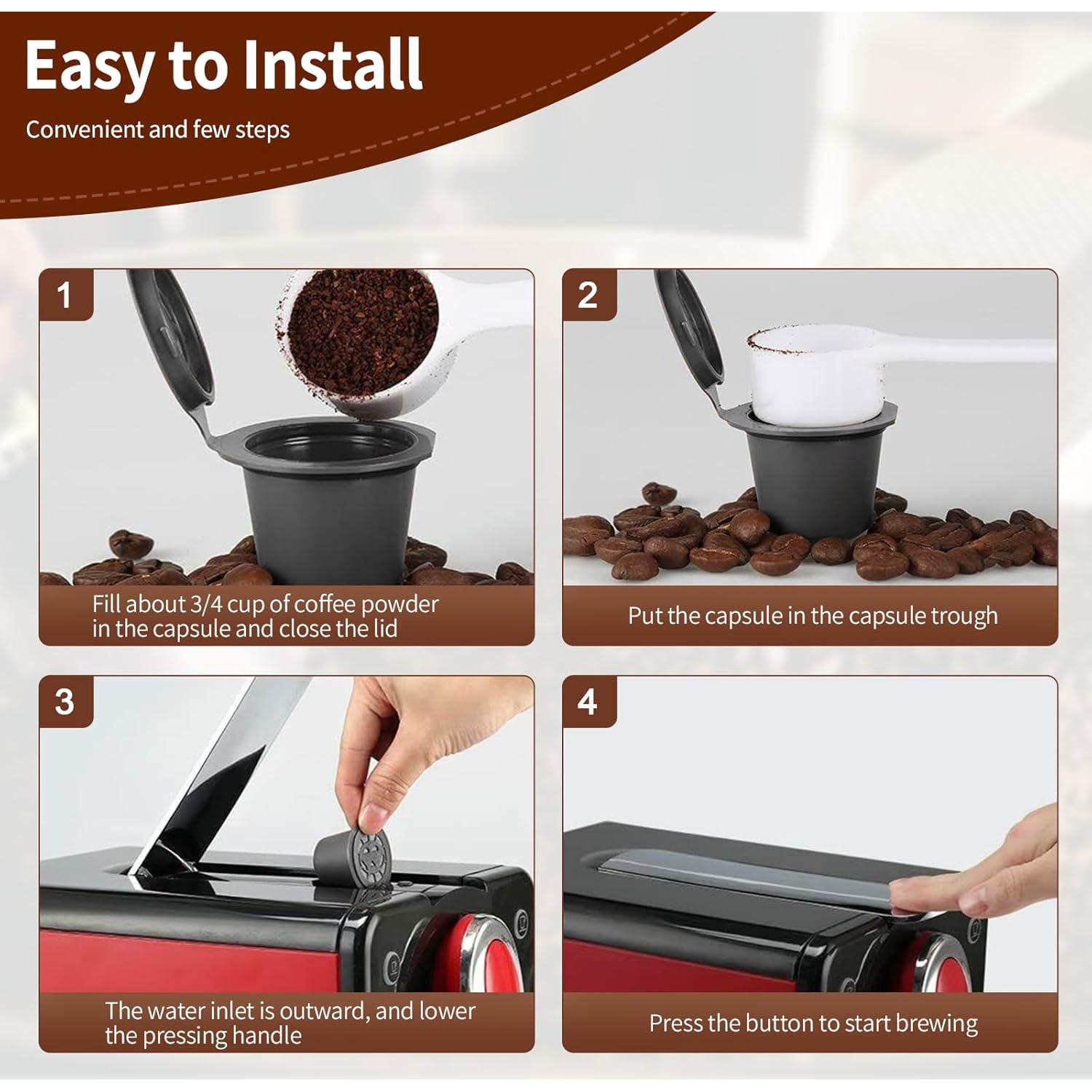 Cápsulas de Espresso Reutilizables ChangTa - 6 Unidades para Nespresso