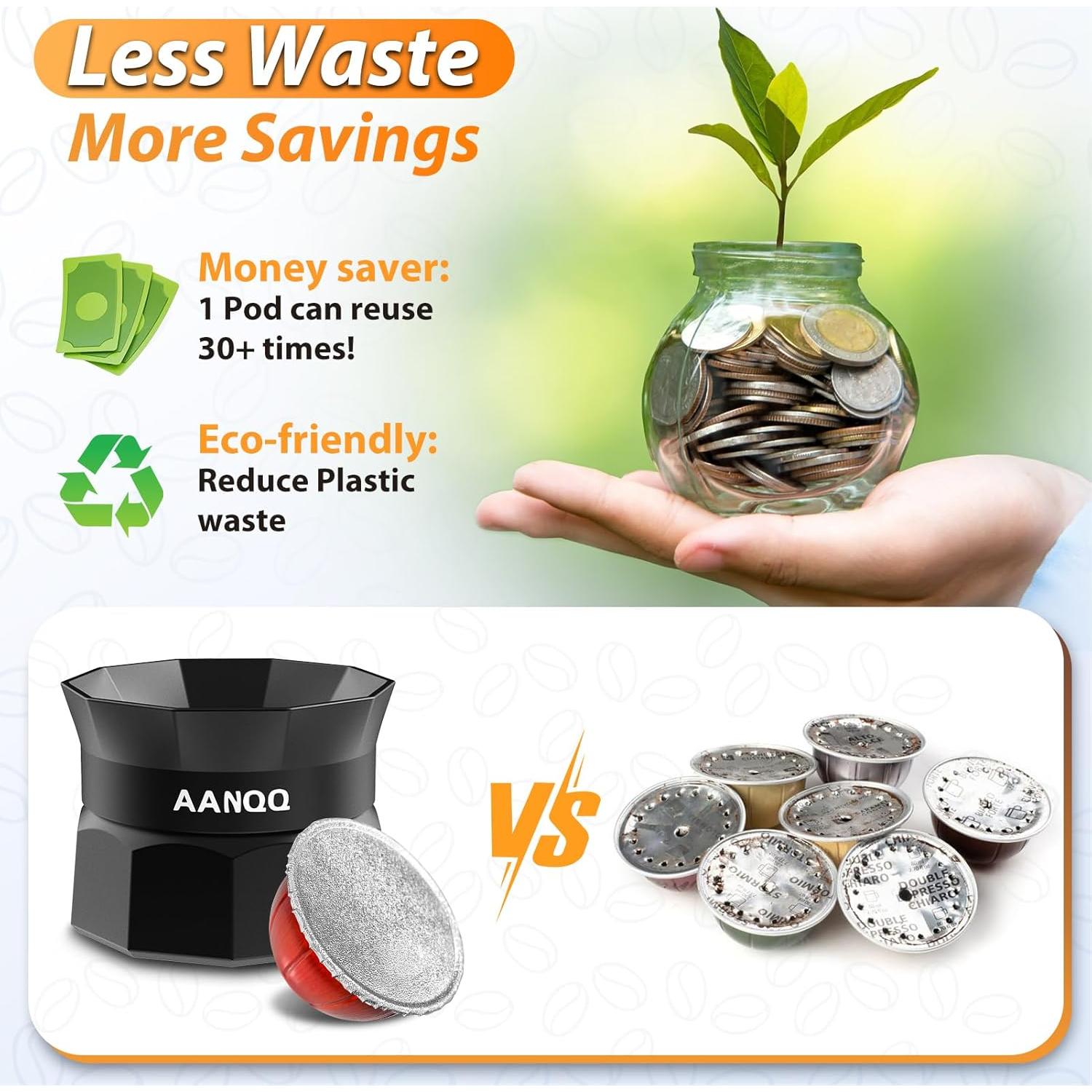 Kit de Cápsulas Reutilizables AANQQ para Nespresso Vertuo