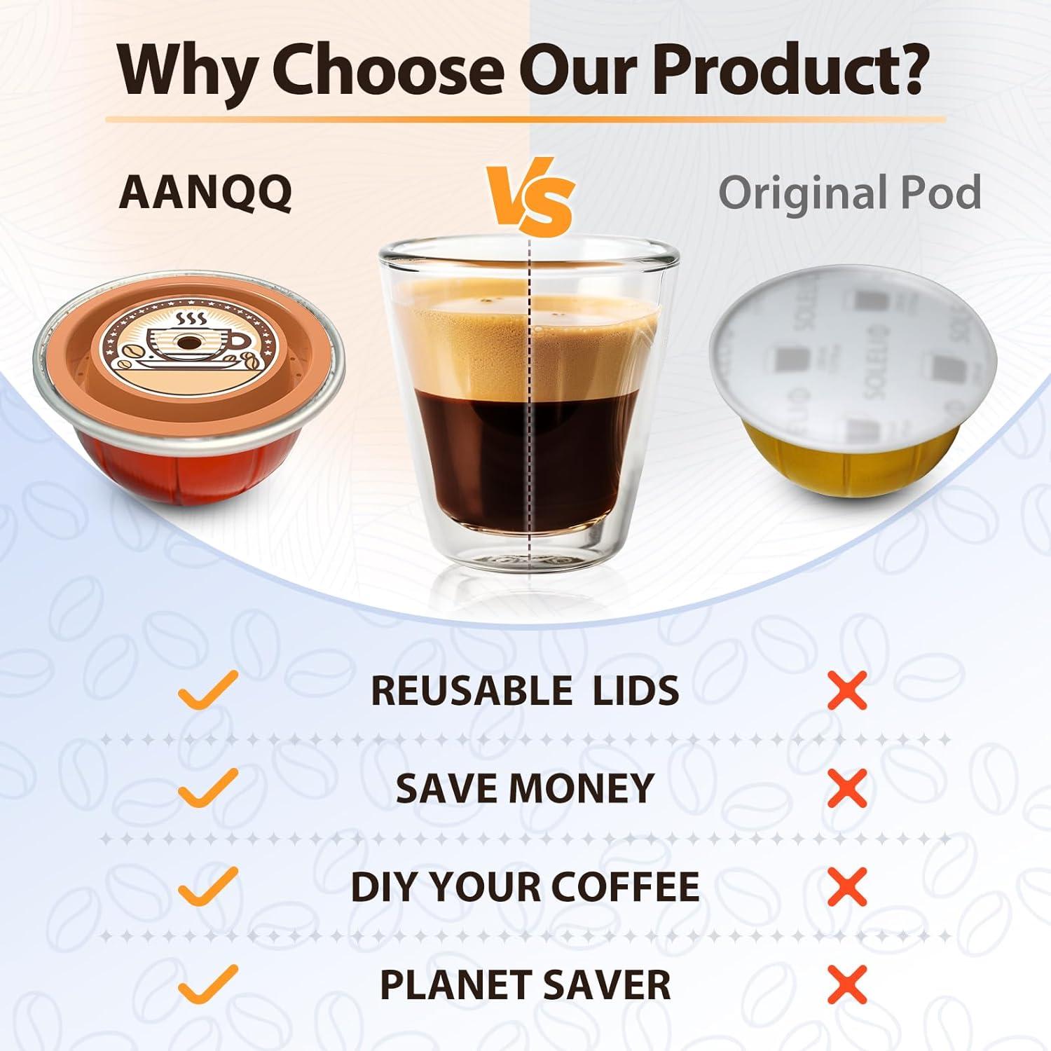 Tapas Reutilizables de Silicona AANQQ para Cápsulas Nespresso Vertuo - 3 Piezas