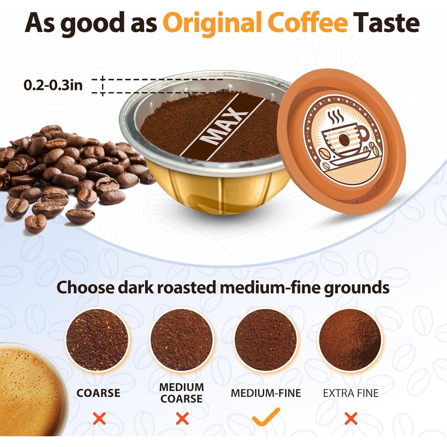 Tapas Reutilizables de Silicona AANQQ para Cápsulas Nespresso Vertuo - 3 Piezas