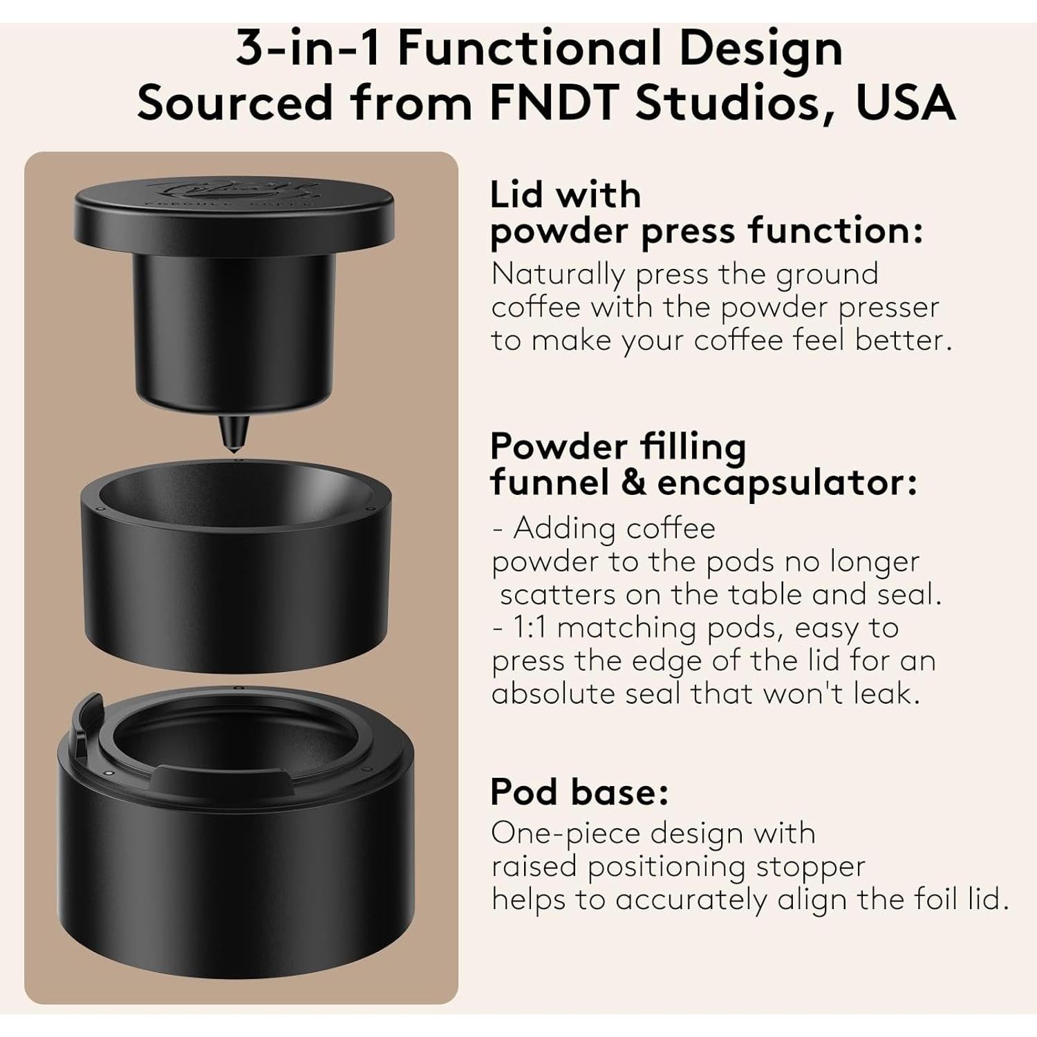 Kit Reutilizable Foboull para Cápsulas Nespresso Vertuo - 50 Tapas de Aluminio