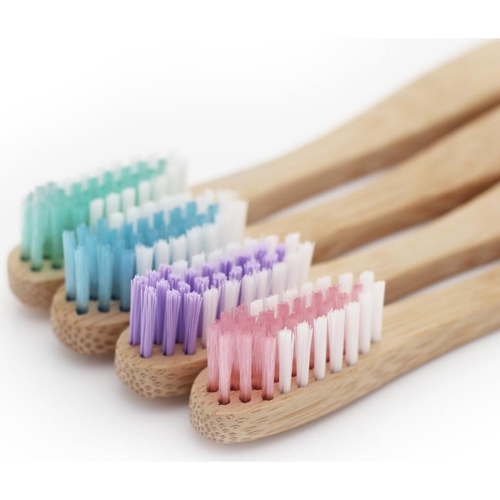 Cepillo de Dientes de Bambú Adulto - Suave y Ecológico - Paquete de 4
