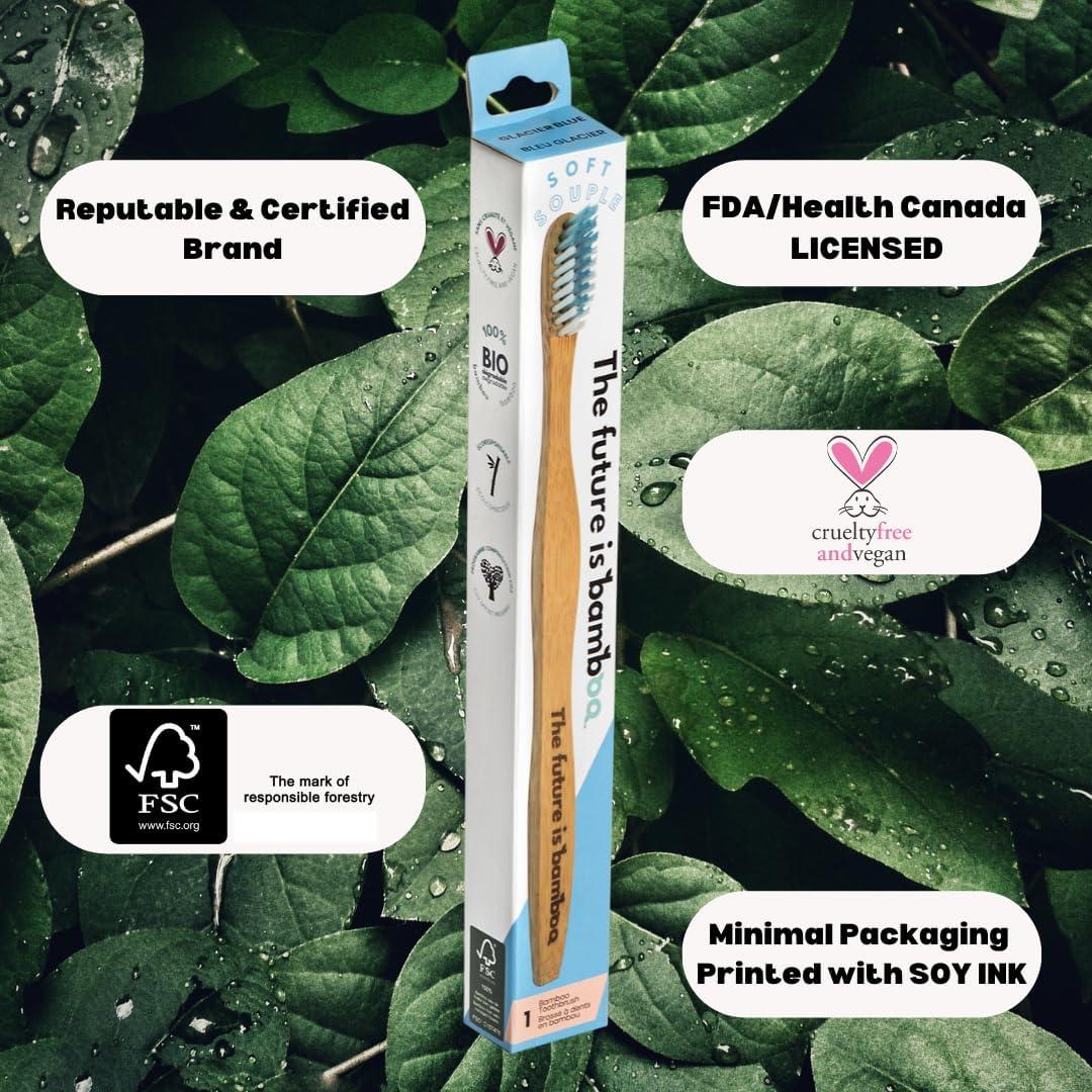 Cepillo de Dientes de Bambú Adulto - Suave y Ecológico - Paquete de 4