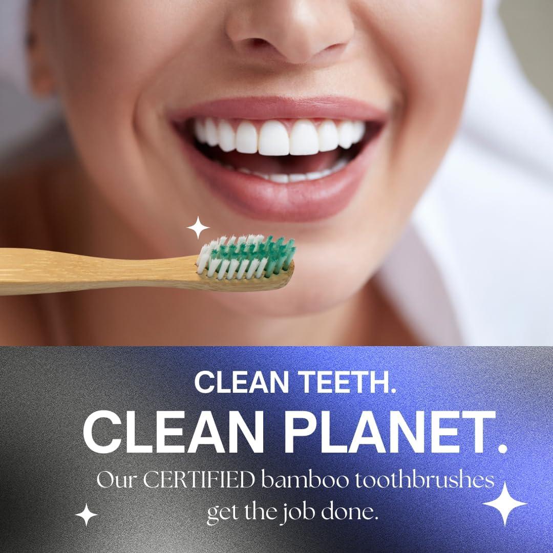 Cepillo de Dientes de Bambú Adulto - Suave y Ecológico - Paquete de 4