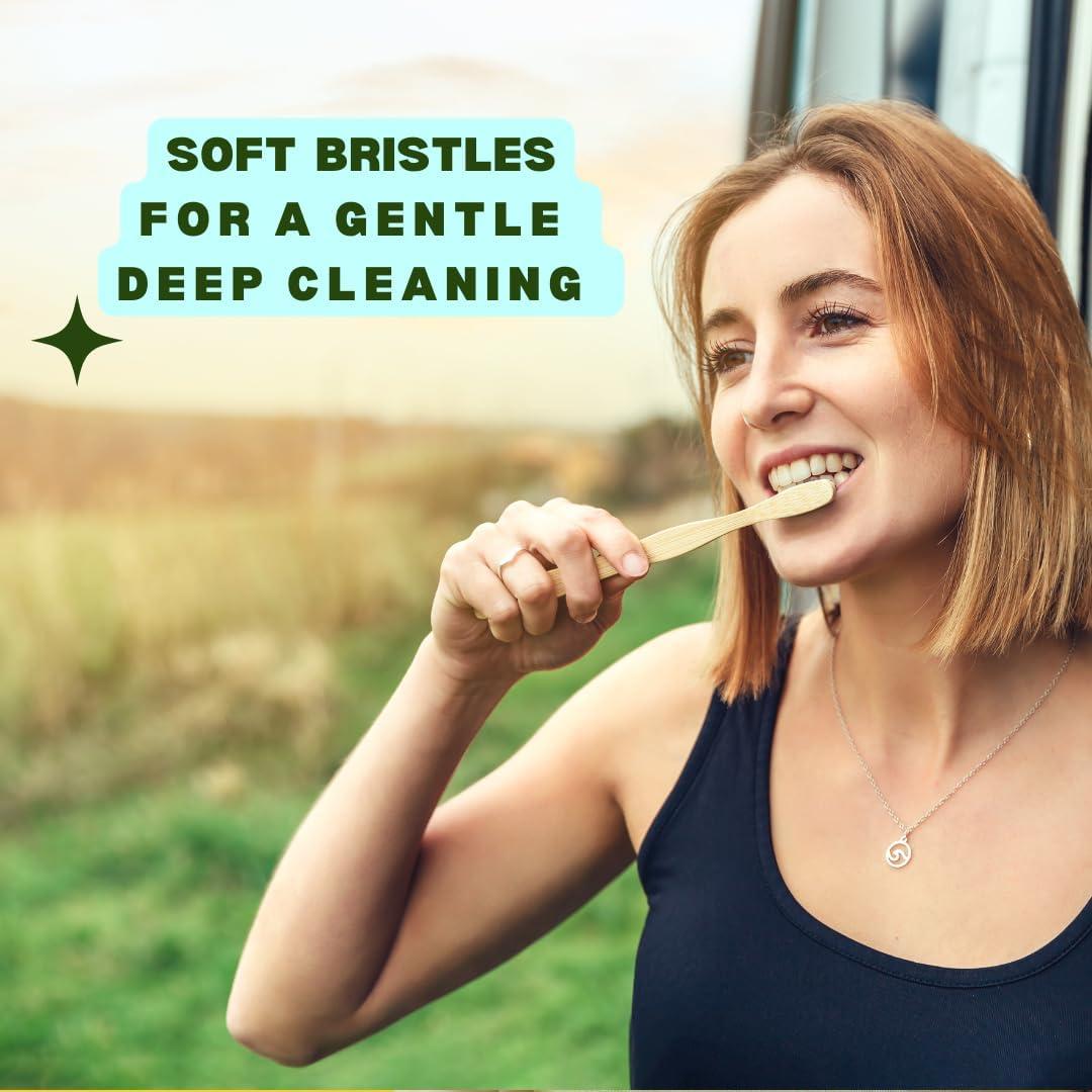 Cepillo de Dientes de Bambú Adulto - Suave y Ecológico - Paquete de 4