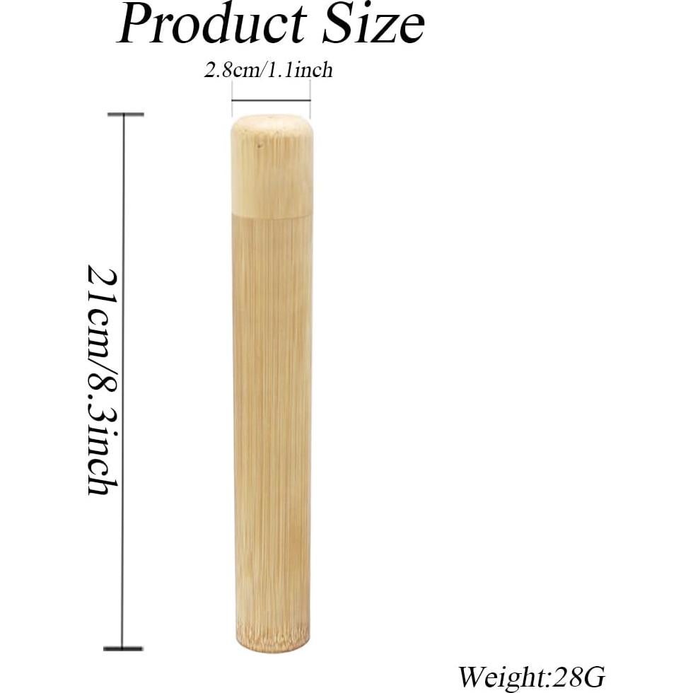 Estuche de Cepillo de Dientes de Bambú Elandy 2 Piezas 21cm