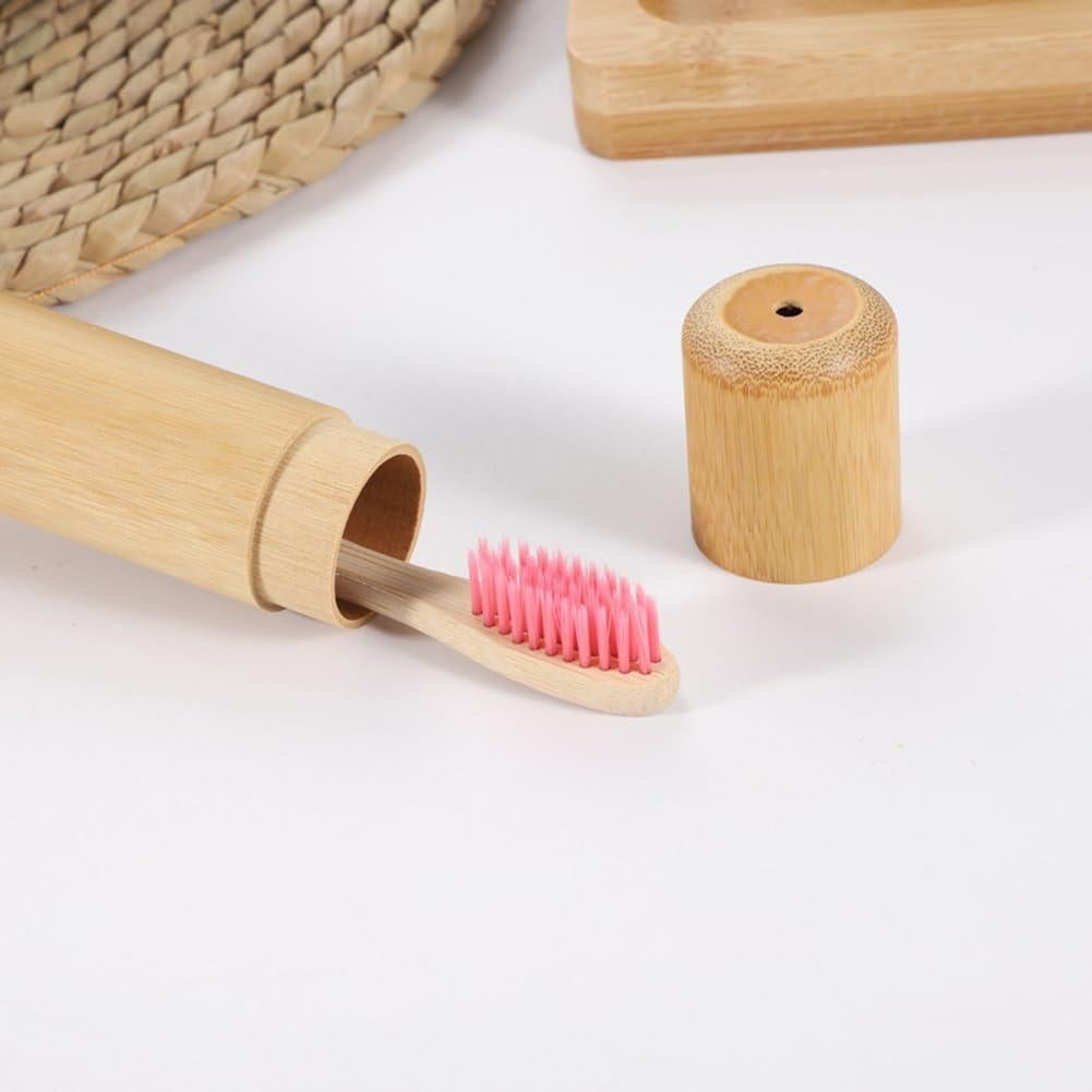 Estuche de Cepillo de Dientes de Bambú Elandy 2 Piezas 21cm