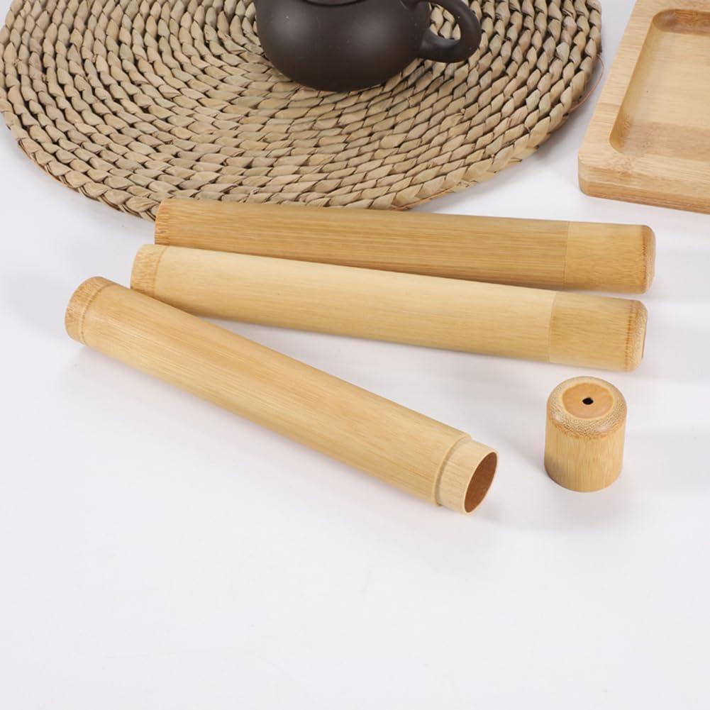 Estuche de Cepillo de Dientes de Bambú Elandy 2 Piezas 21cm