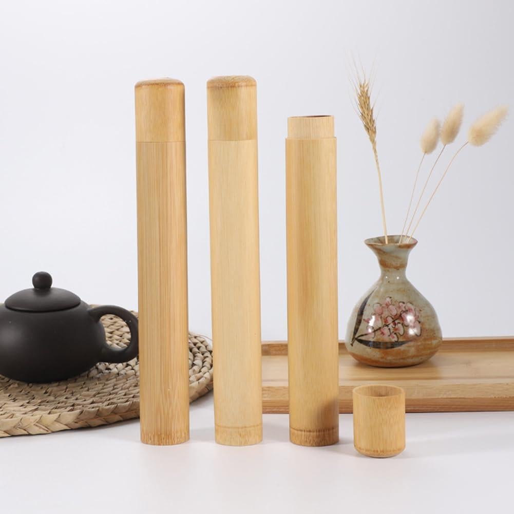 Estuche de Cepillo de Dientes de Bambú Elandy 2 Piezas 21cm