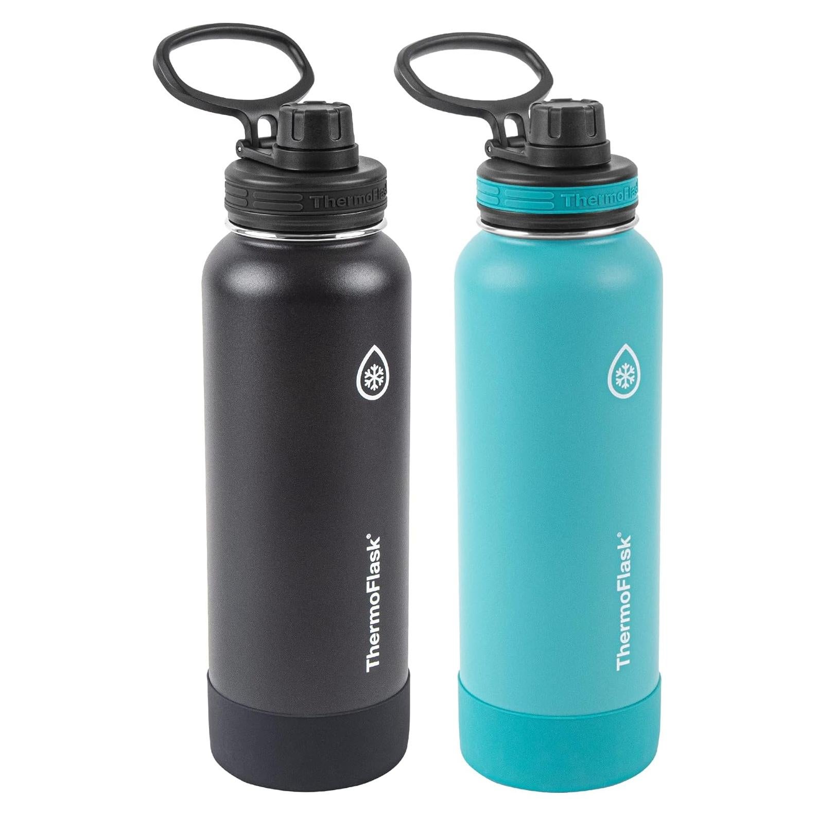 Juego de 2 Botellas de Agua Aisladas ThermoFlask 1.2L Negro