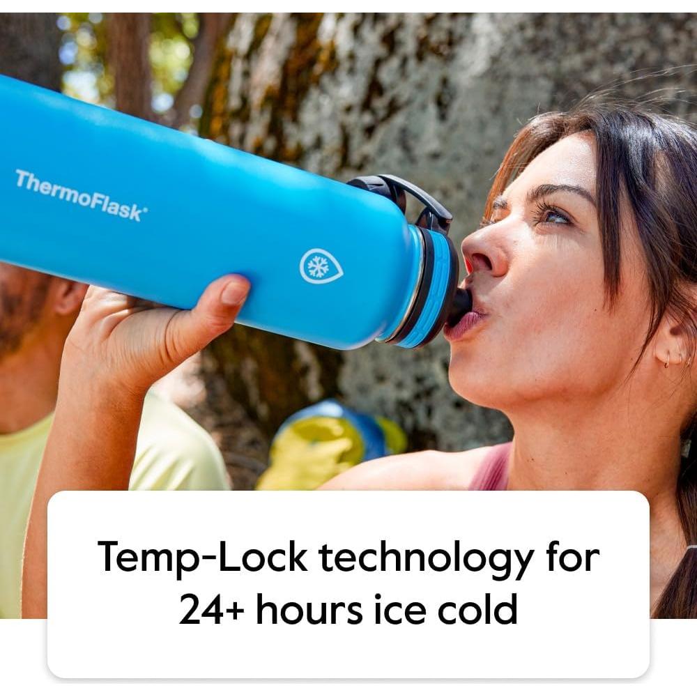 Juego de 2 Botellas de Agua Aisladas ThermoFlask 1.2L Negro