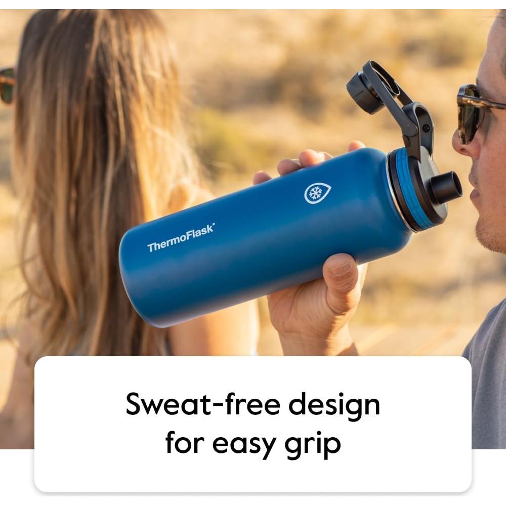 Juego de 2 Botellas de Agua Aisladas ThermoFlask 1.2L Negro