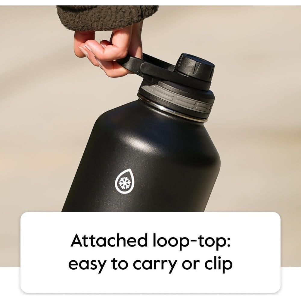 Juego de 2 Botellas de Agua Aisladas ThermoFlask 1.2L Negro