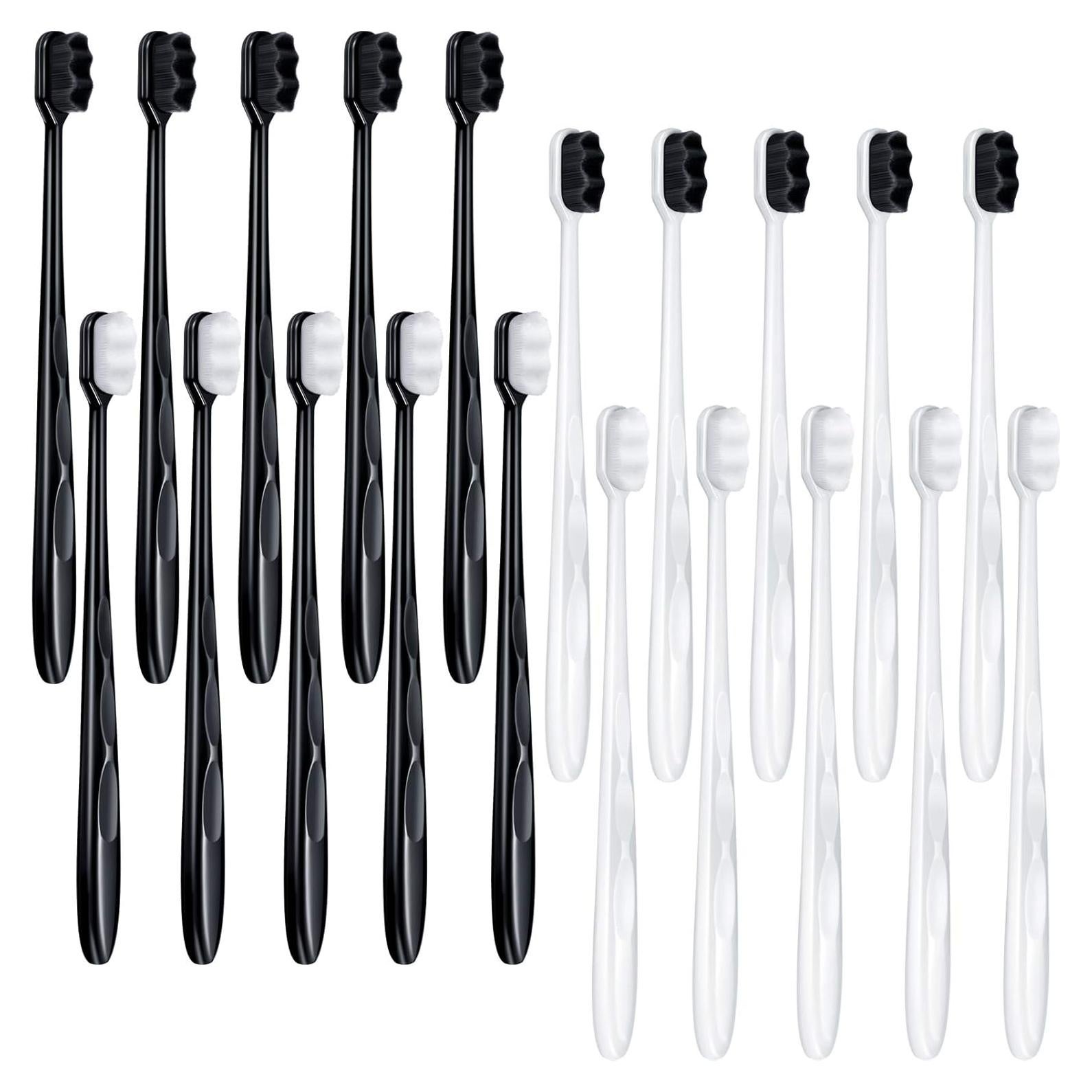 20 Piezas Cepillos de Dientes Extra Suave Patelai con Cerdas de Carbón