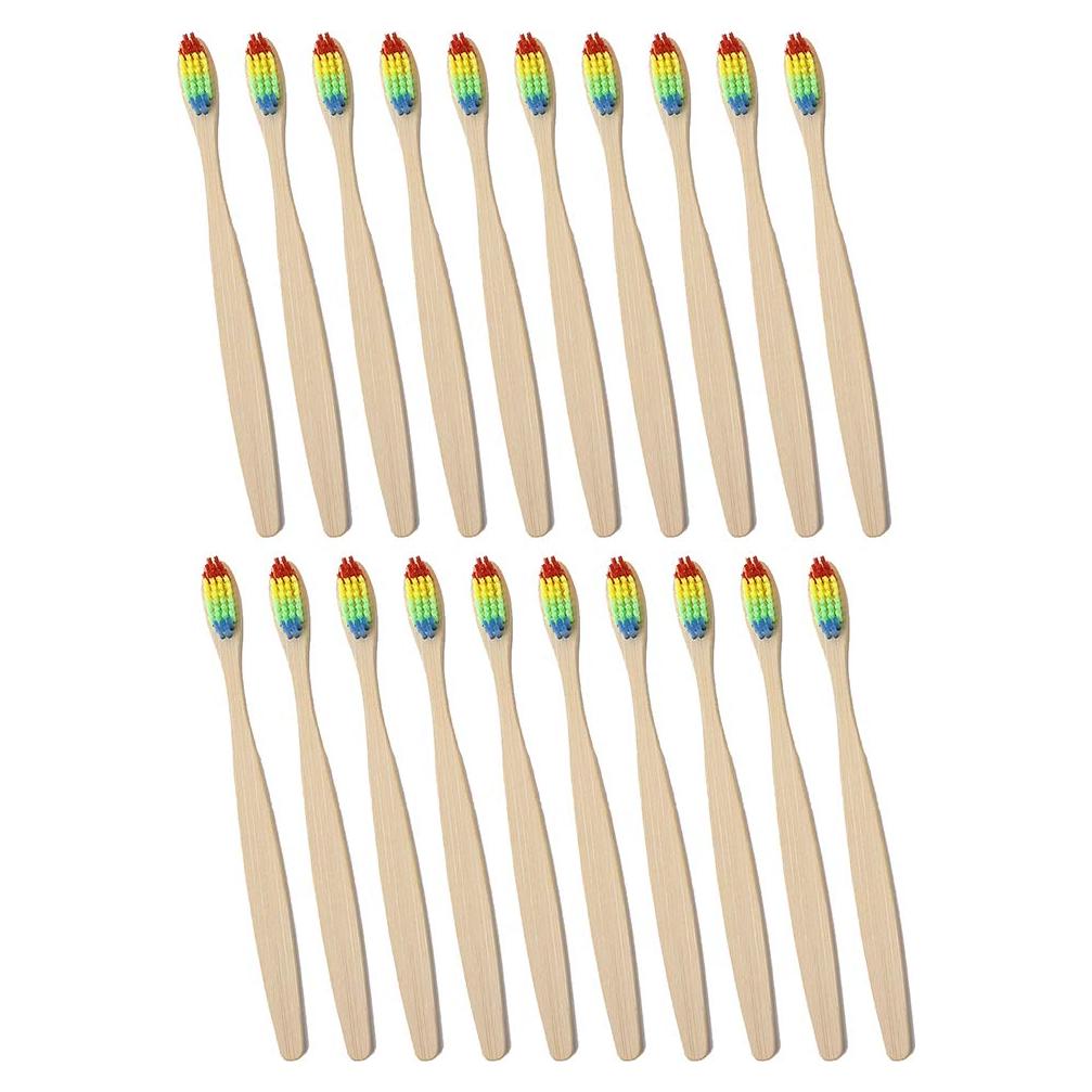 Cepillo de Dientes de Bambú Magik 20 Pcs Orgánico Arcoíris