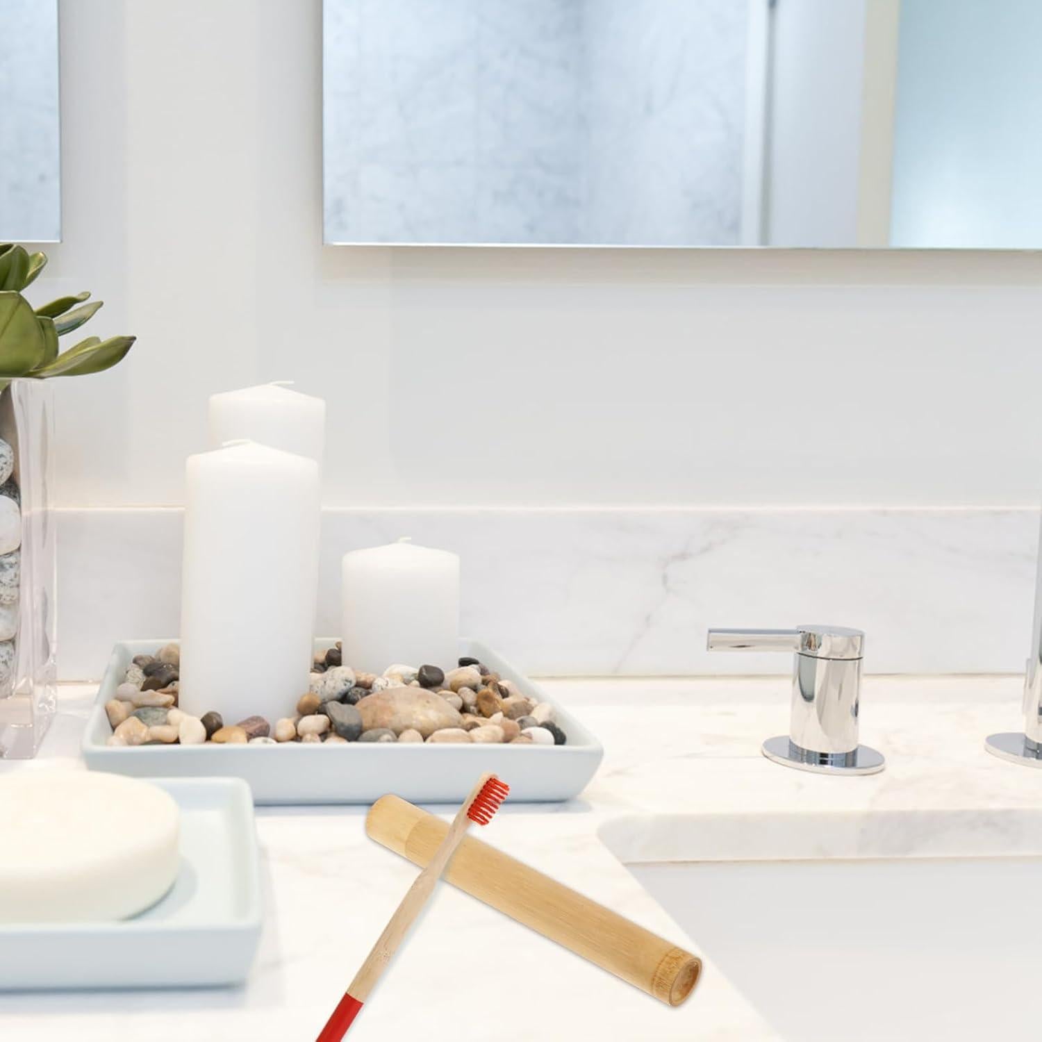 Kit de Cepillos de Dientes de Bambú Healifty - 3 Piezas Portátiles