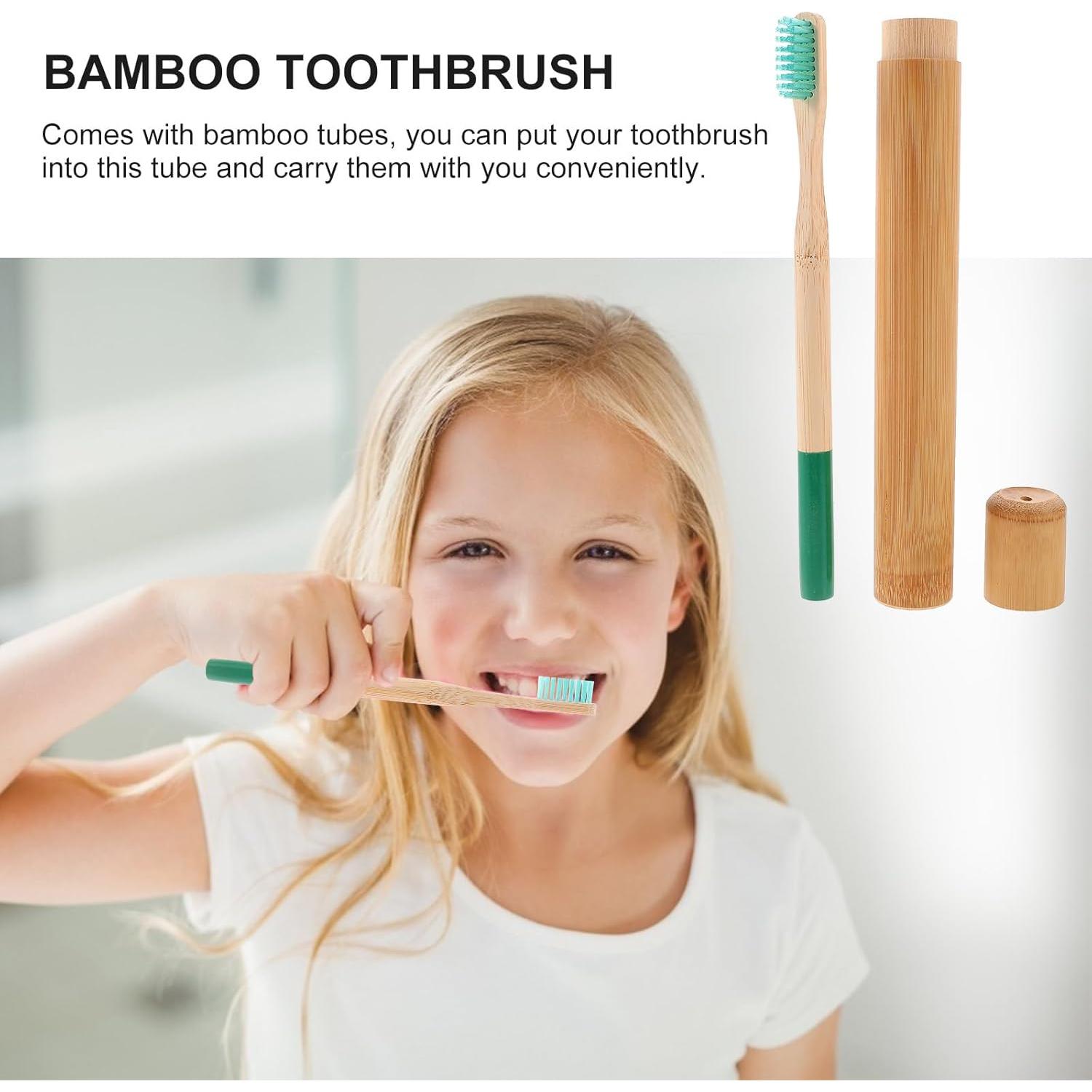 Kit de Cepillos de Dientes de Bambú Healifty - 3 Piezas Portátiles