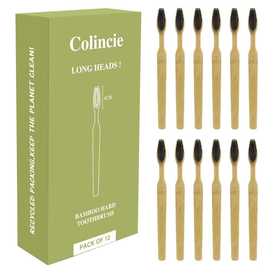 Cepillo de Dientes de Bambú Extra Duro Colincie - Paquete de 12