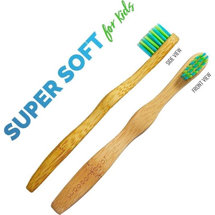 Cepillo de dientes de bambú para niños WooBamboo - Pack de 2
