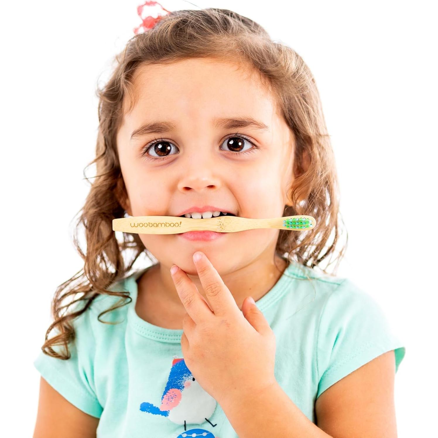 Cepillo de dientes de bambú para niños WooBamboo - Pack de 2
