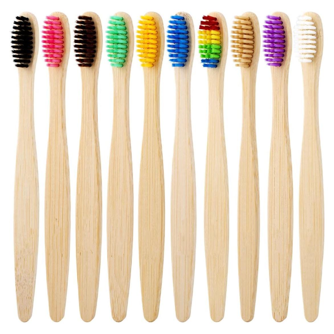 Cepillo de Dientes de Bambú ANXUN 10 Piezas Ecológico